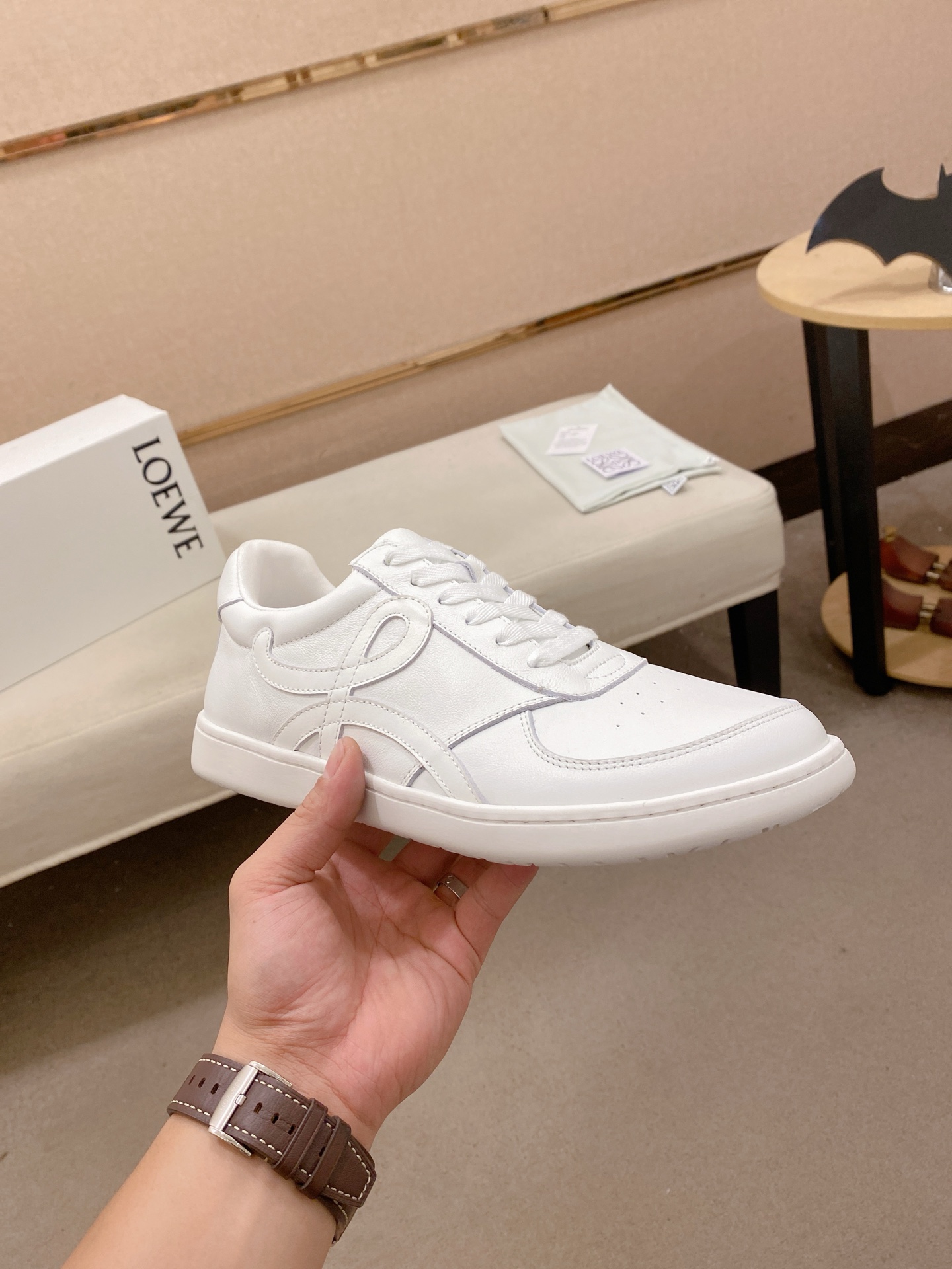 Loewe Lightweight Leather Sneakers White