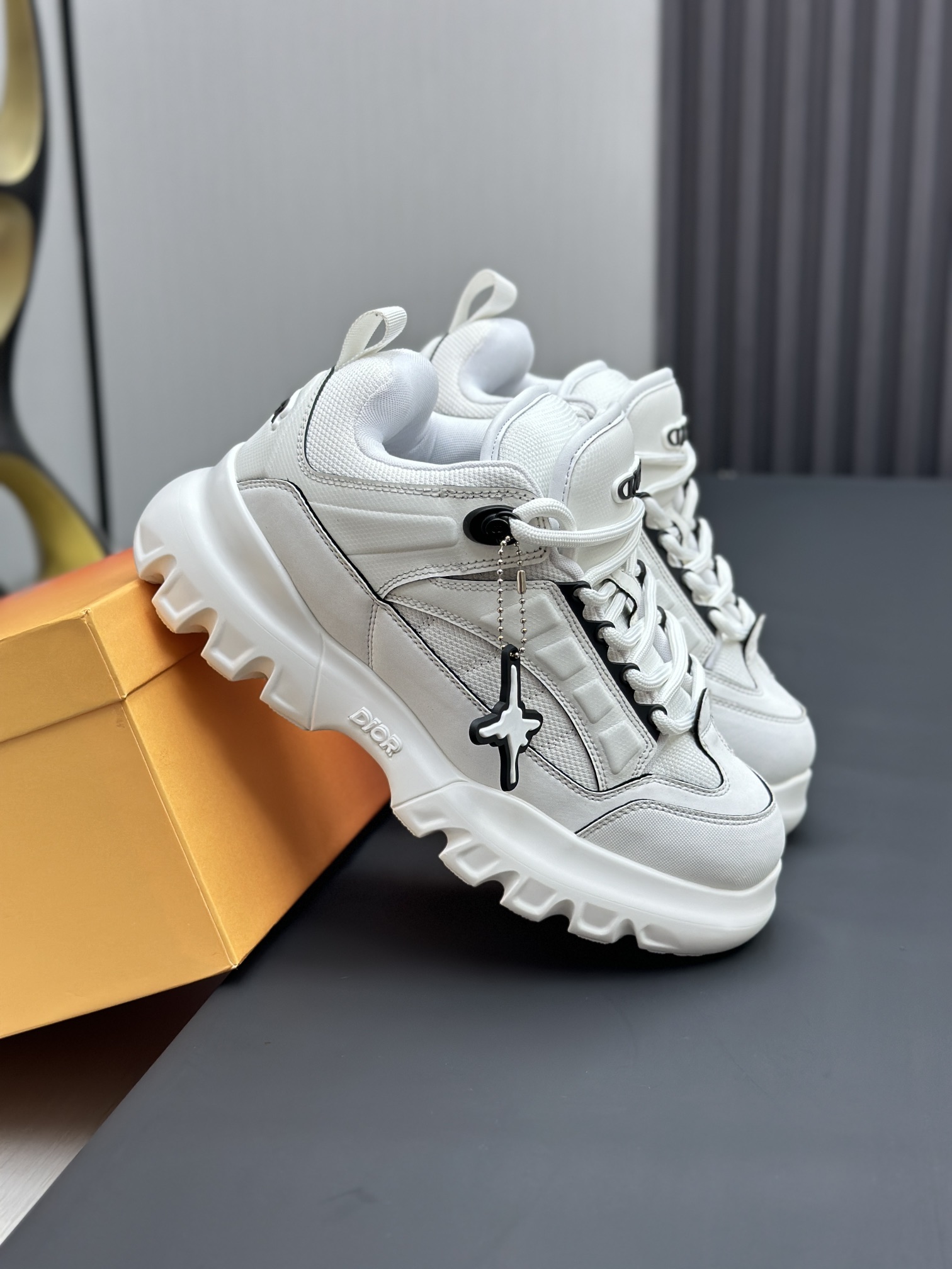 Dior Chunky Mesh Sneakers White
