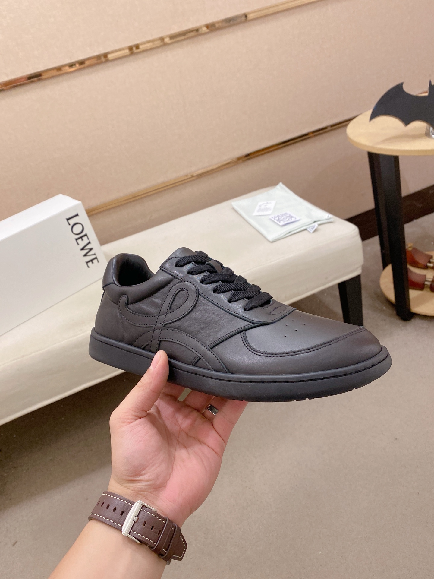 Loewe Classic Leather Trainer Sneakers Black