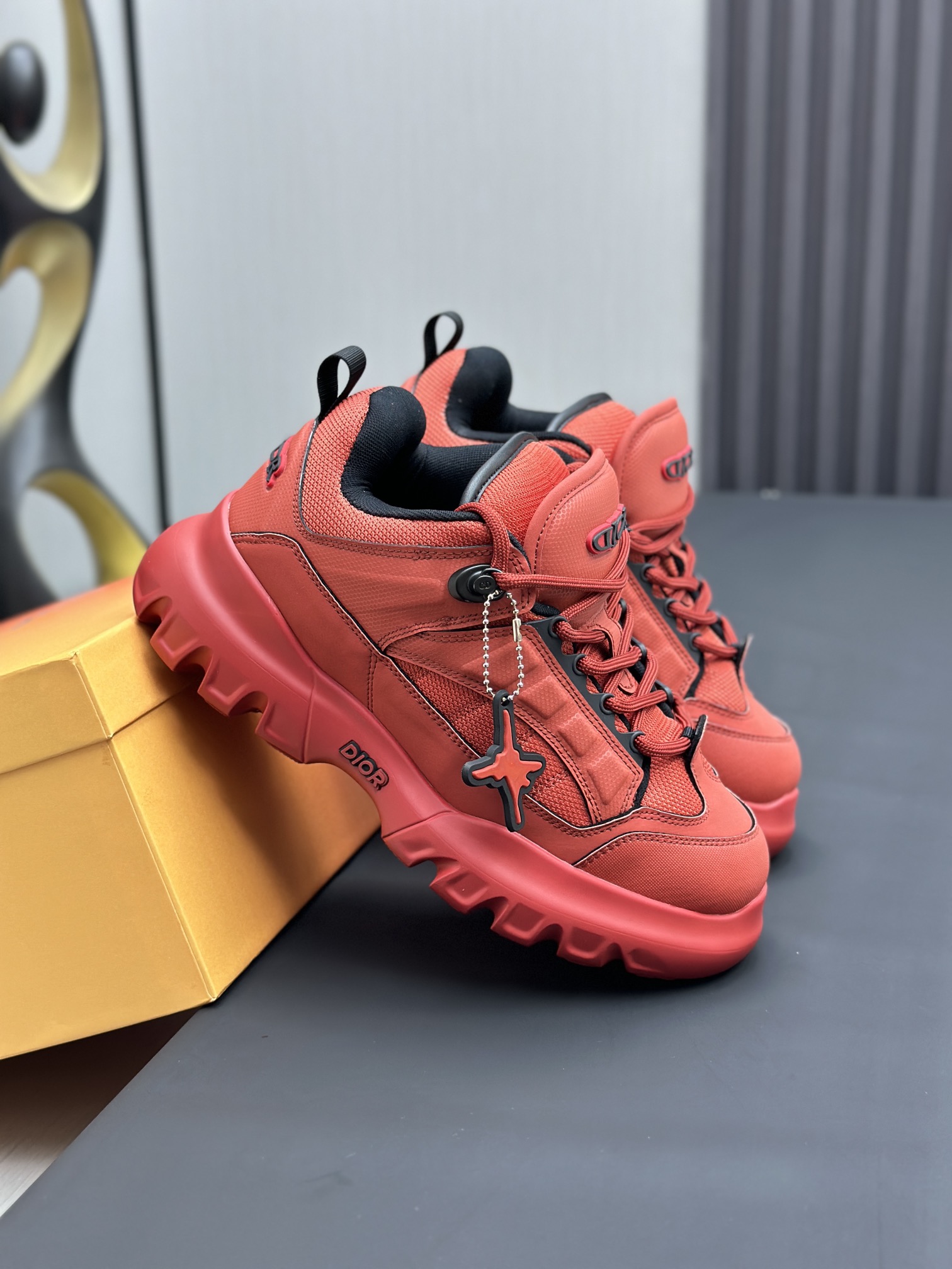 Dior Chunky Runner Sneakers Red