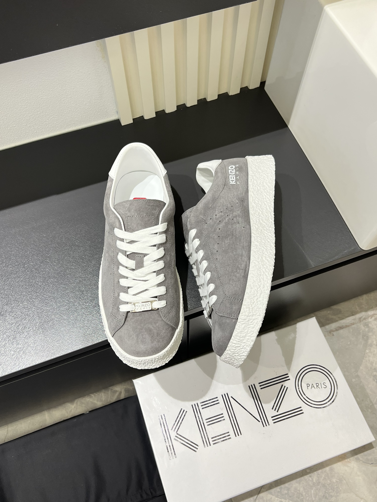 Kenzo Paris Suede Sneakers Gray