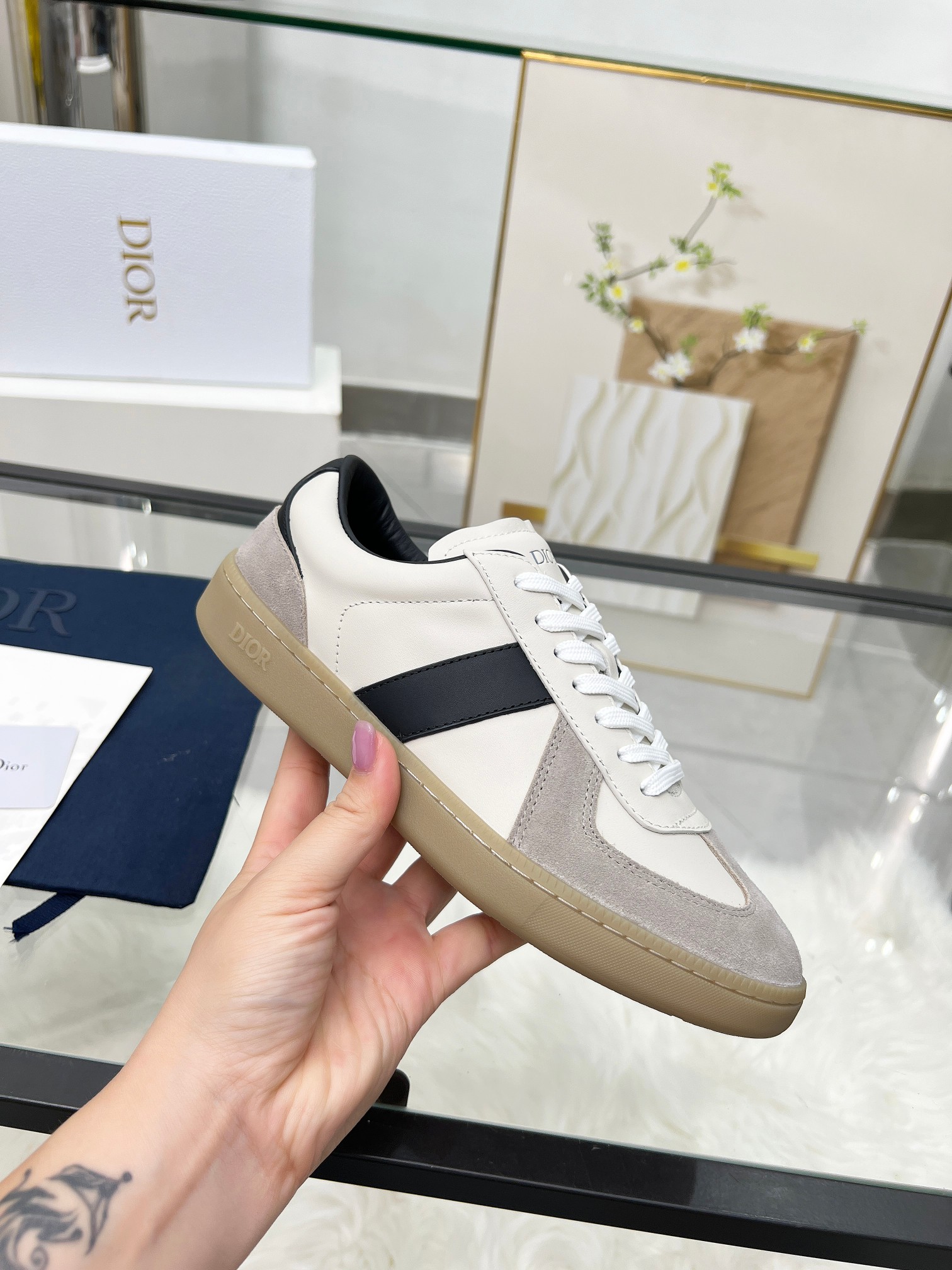 Dior B01 Low-Top Sneakers White