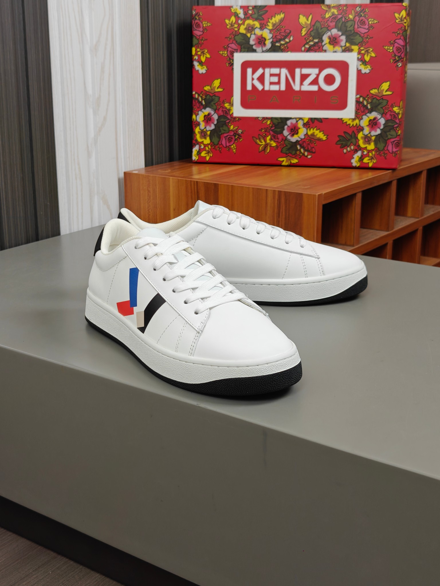 Kenzo Leather Casual Sneakers Multicolor
