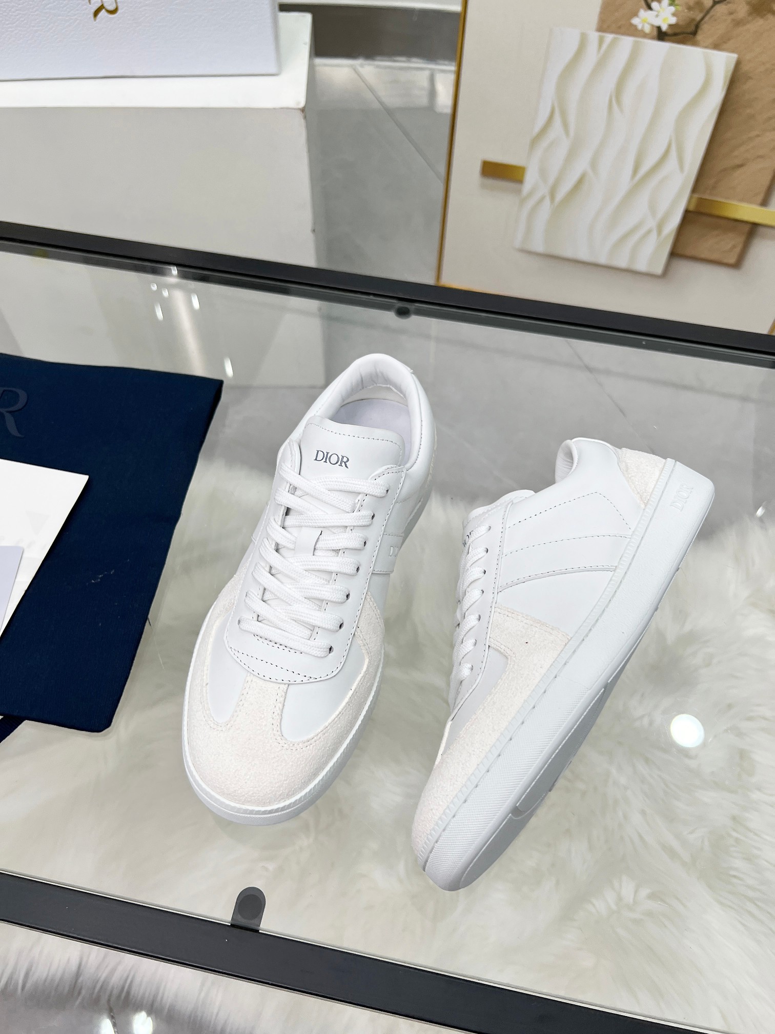 Dior B01 Leather Trainers White
