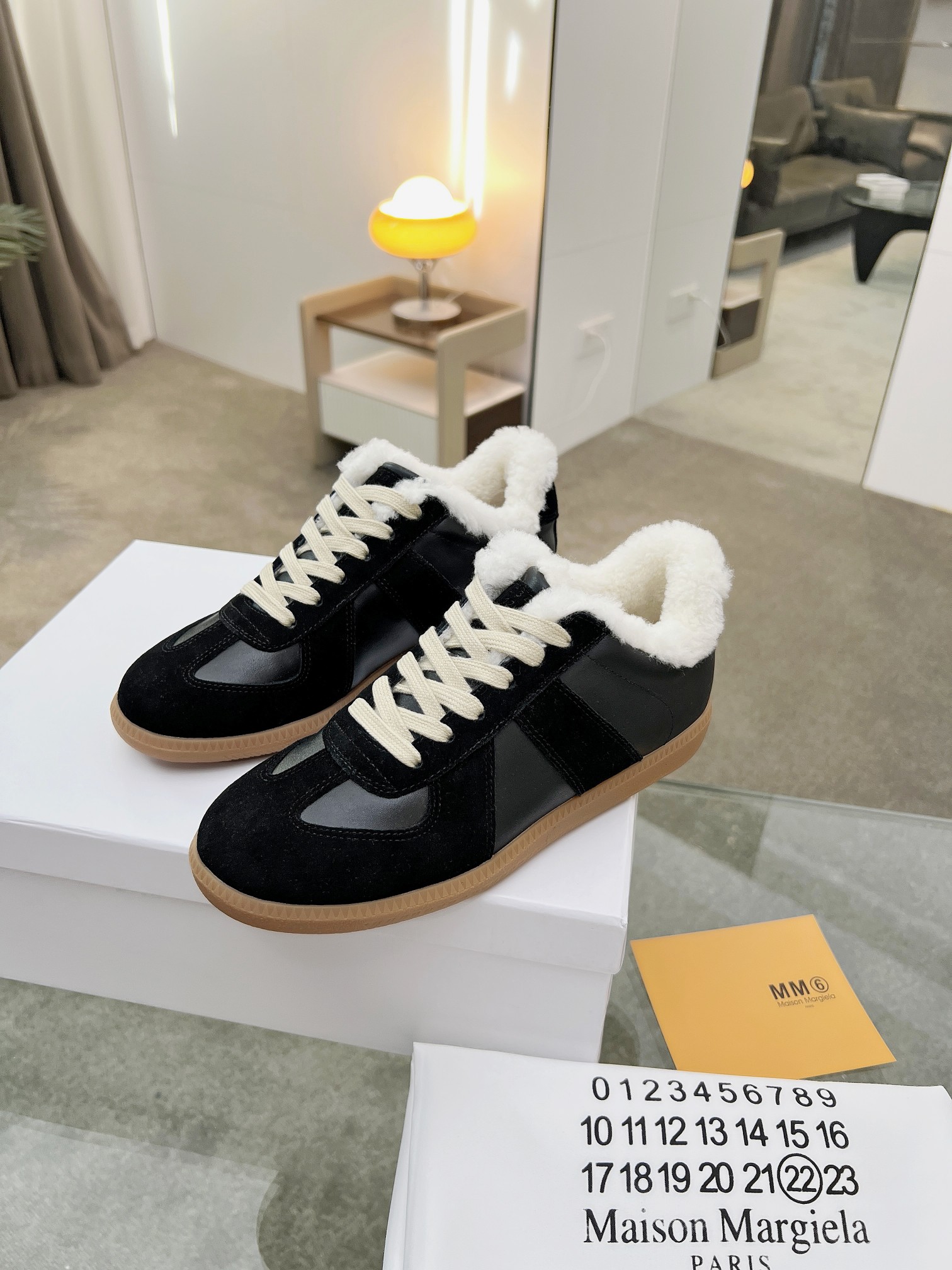 MM6 Shearling GAT Trainers Black