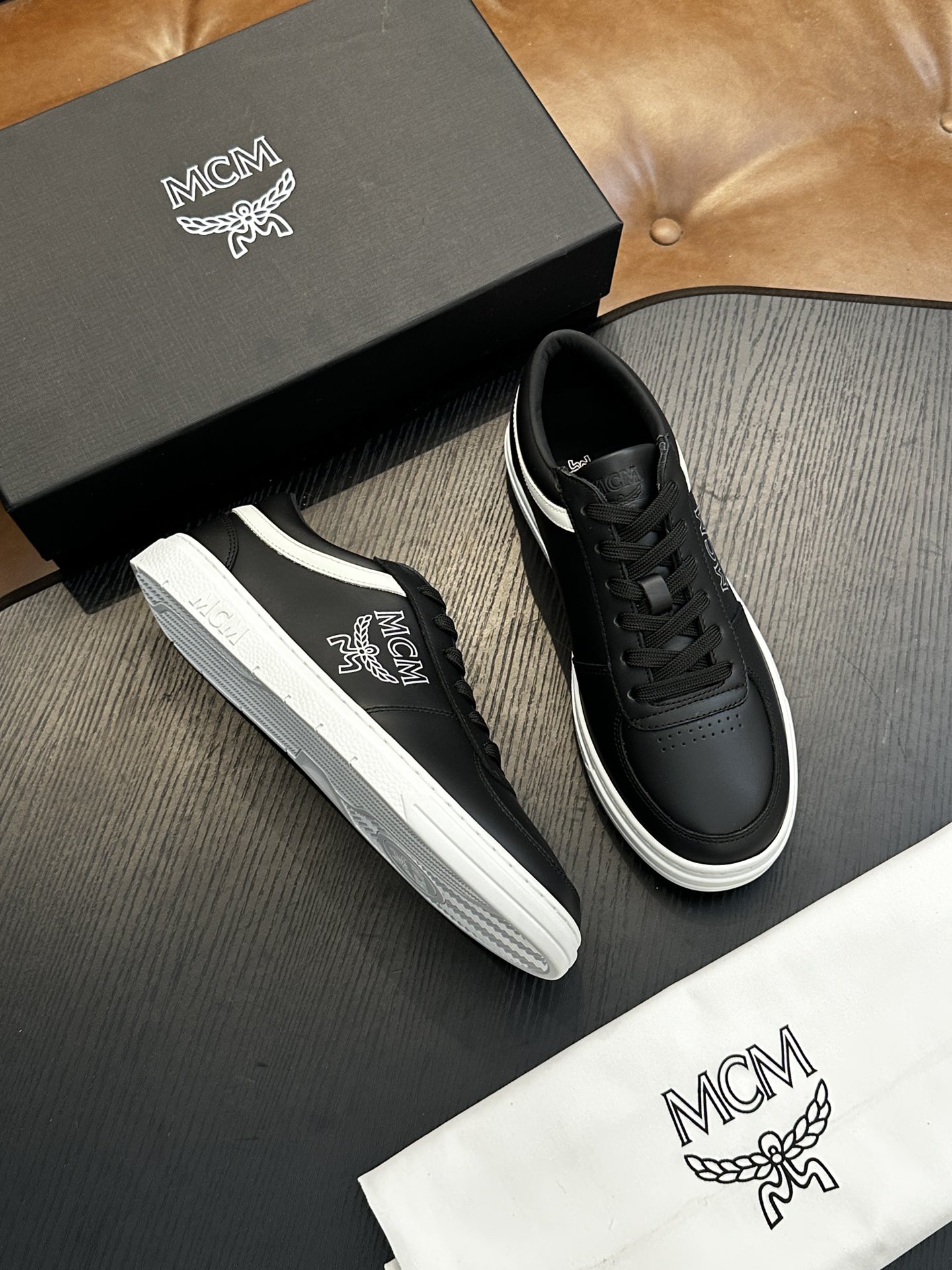 MCM Skystream Logo Sneakers Black