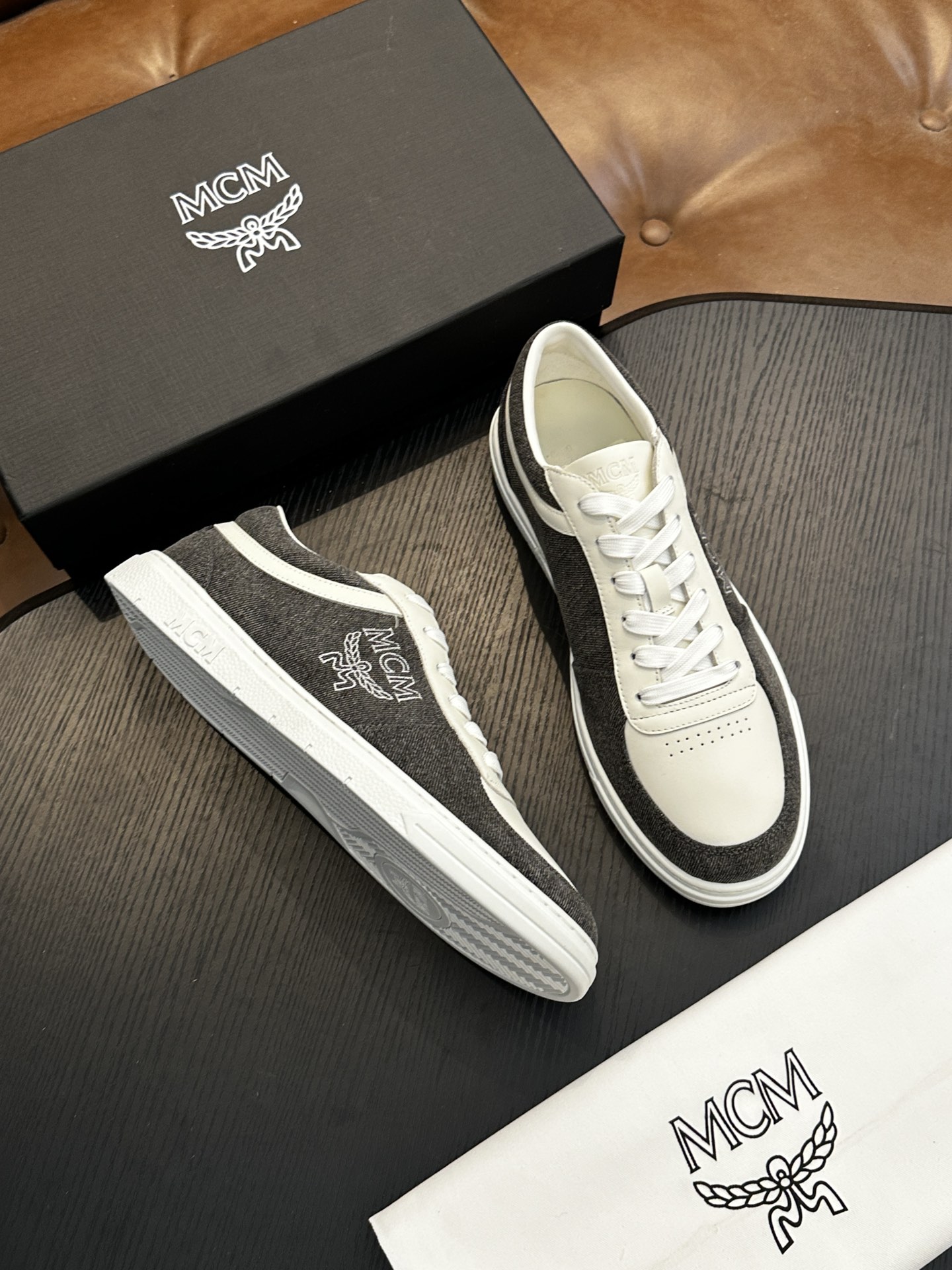 MCM Skystream Cubic Monogram Sneakers Grey