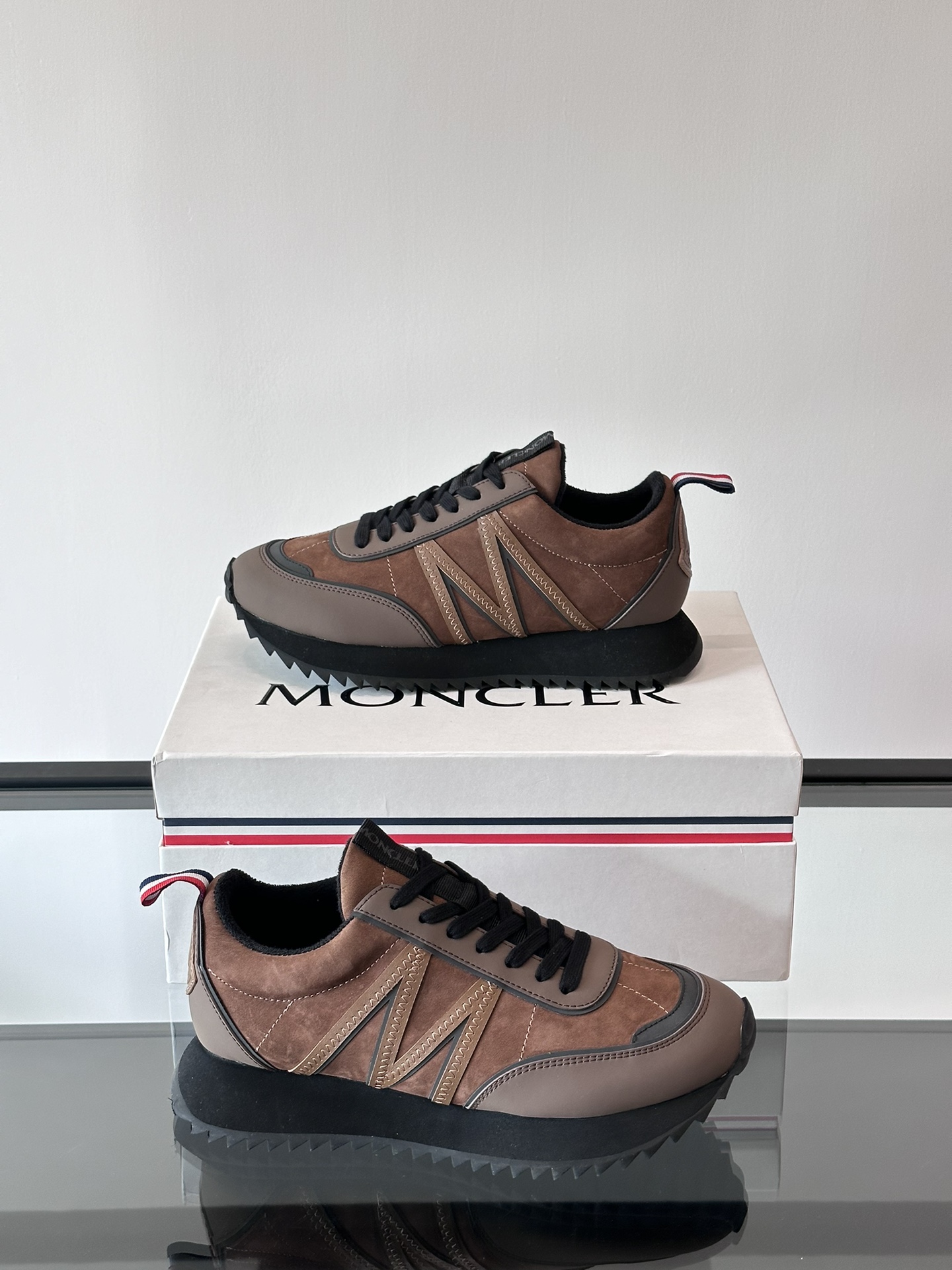 Moncler Pacey Platform Sneakers Brown