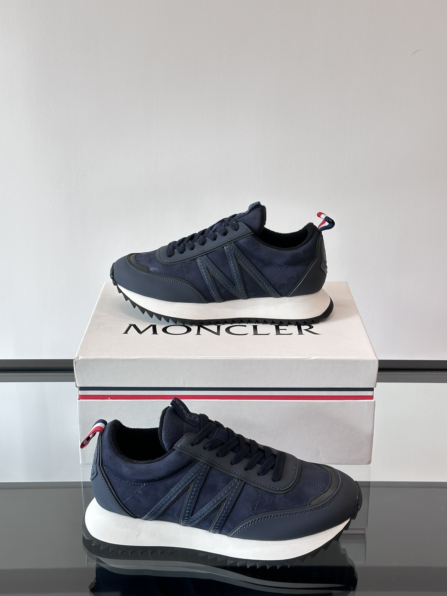 Moncler Pacey Platform Sneakers Navy