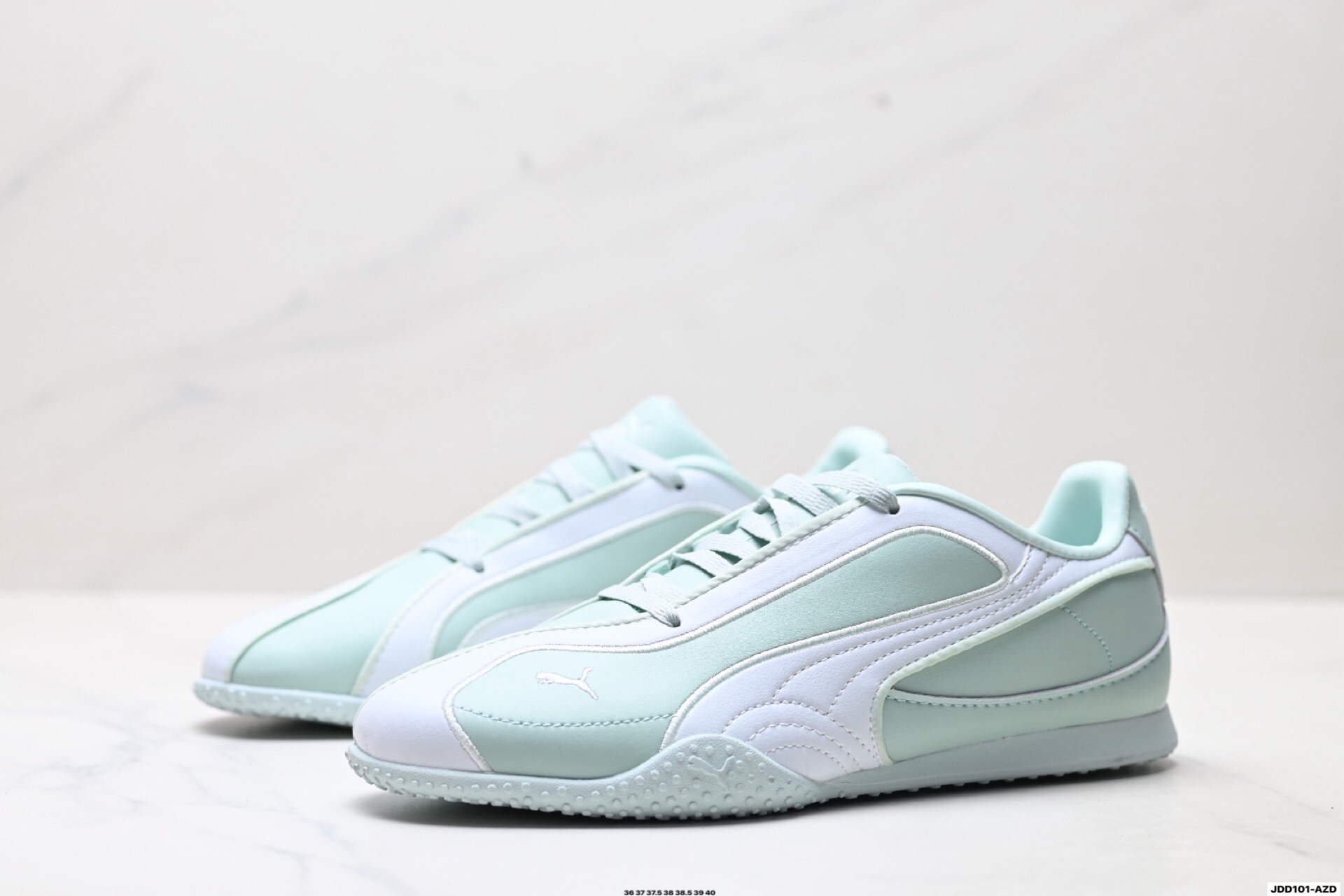 PUMA Bella V2 Leather Low-Top Trainers Mint Green