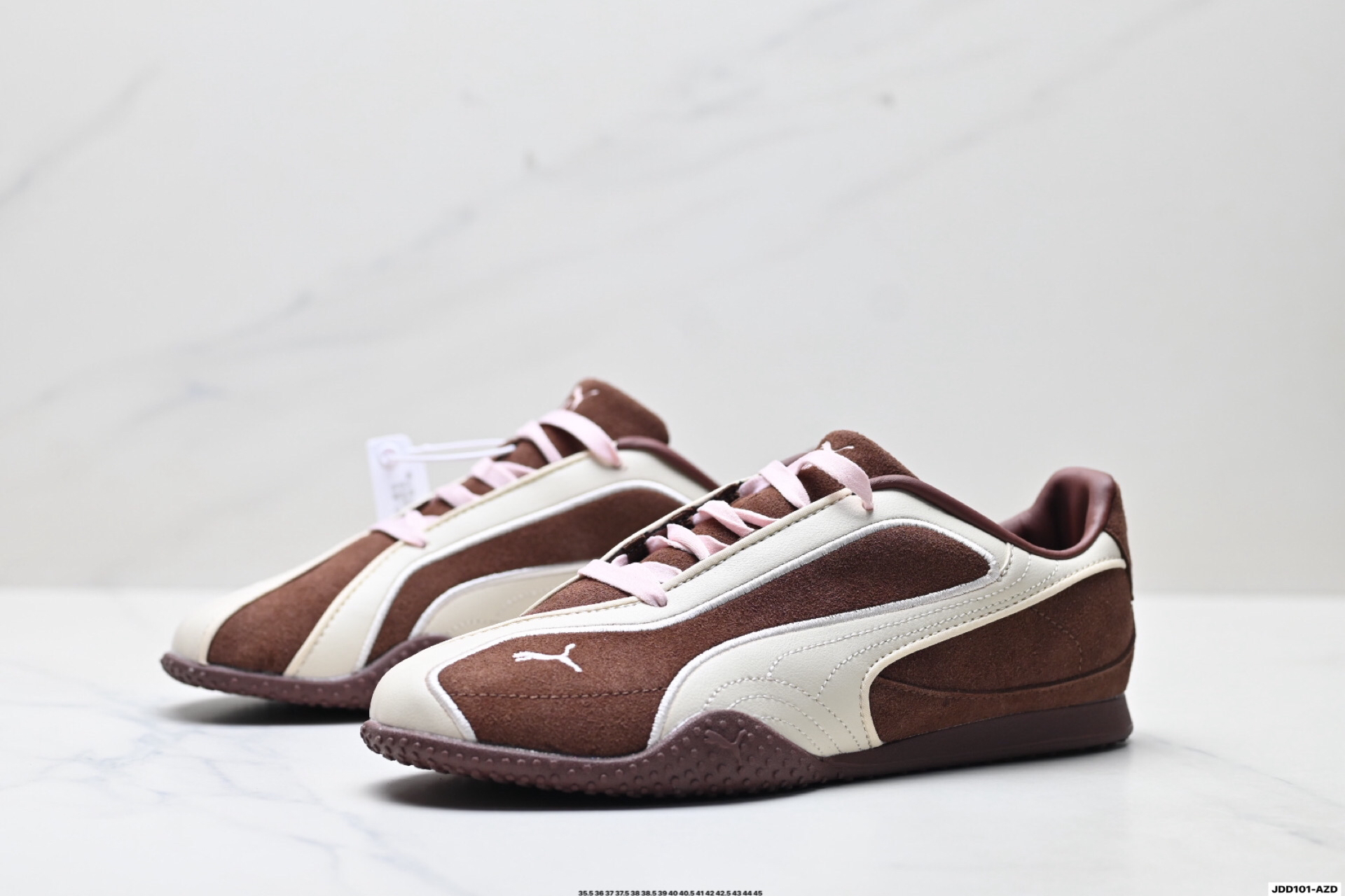 Puma Bella V2 Leather Trainers Brown/Cream