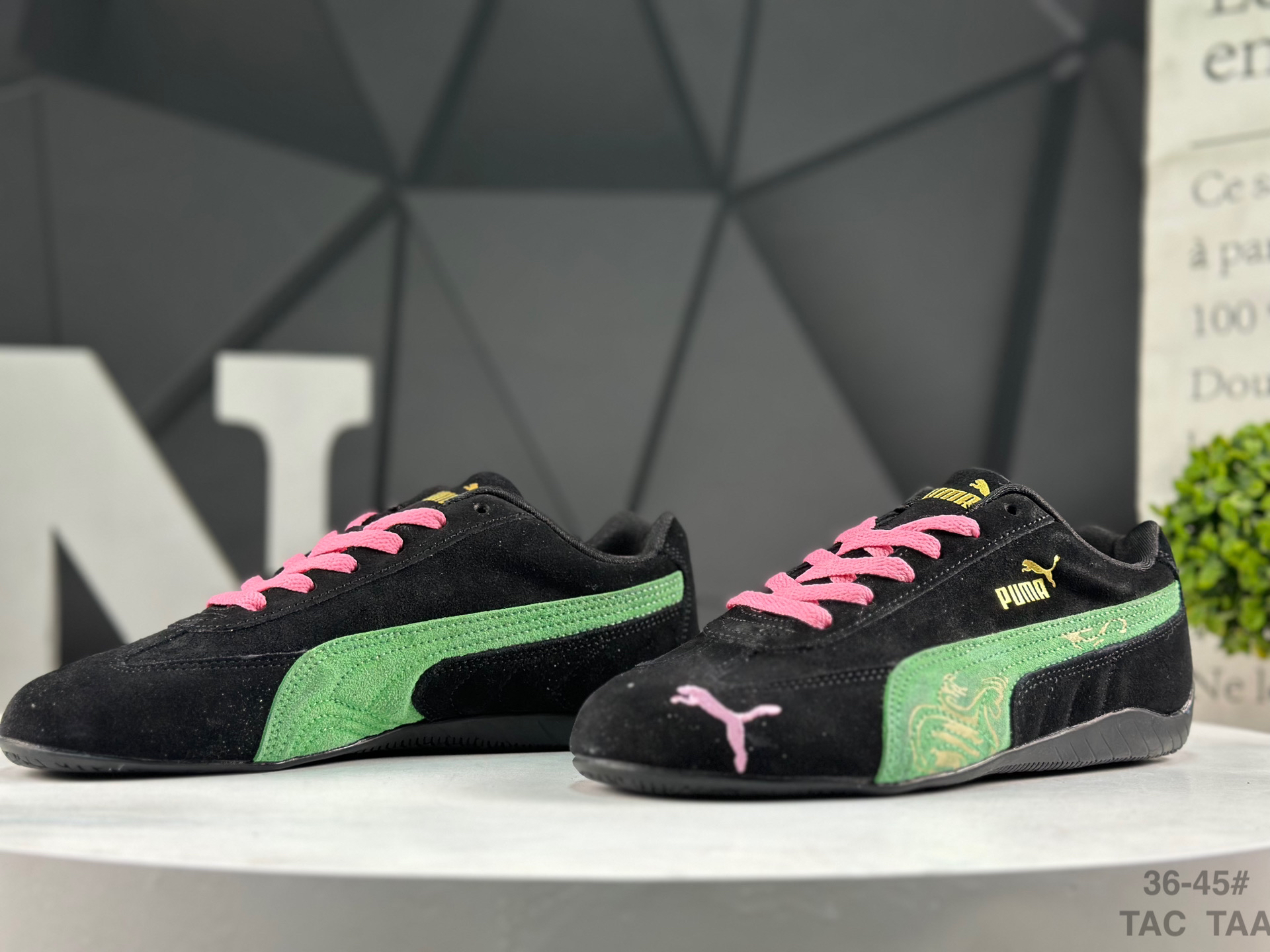 Puma Speed OG Casual Sneakers Black/Green/Pink