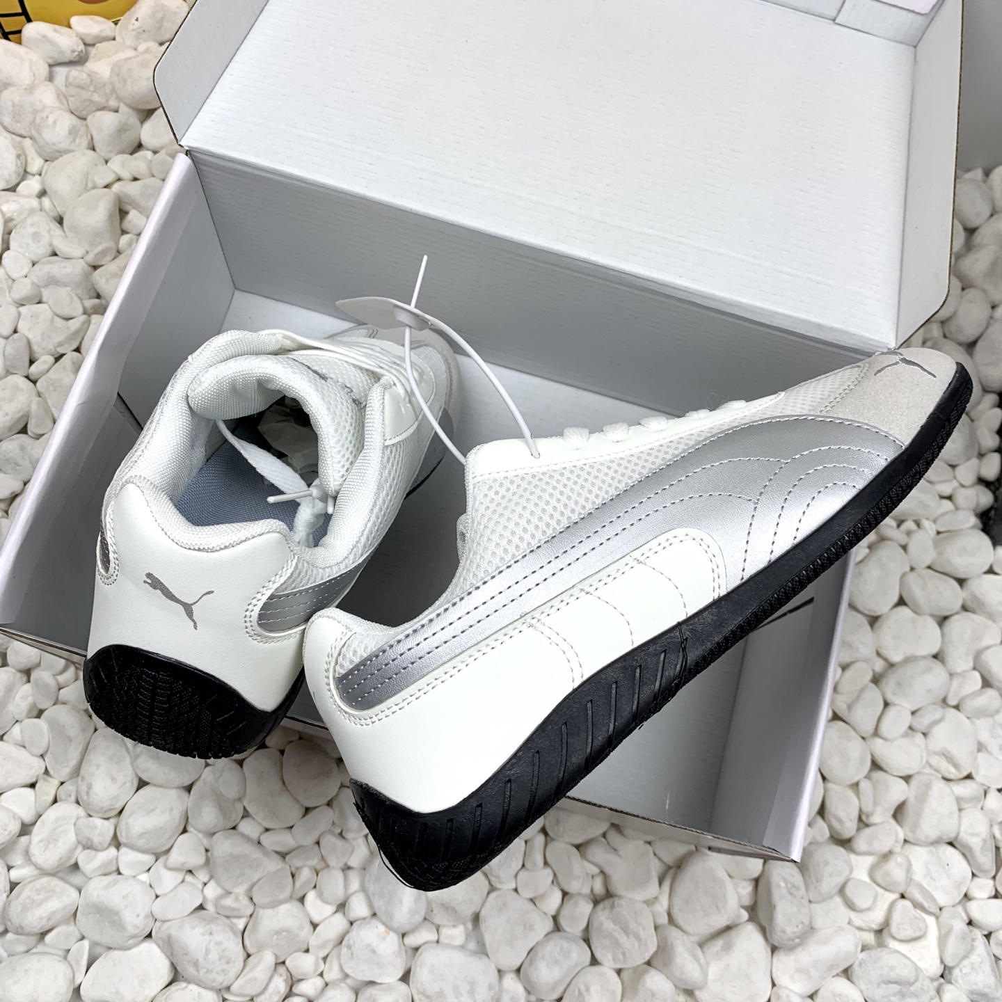 Puma Mesh Low-Top Sneakers White Grey