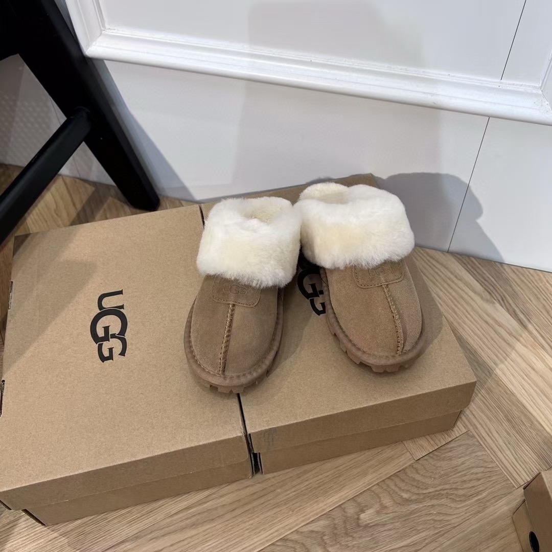 UGG Suede Shearling Mini Boots Chestnut