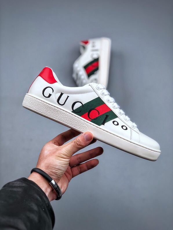 Gucci Ace Leather Sneakers Red/Green Web White