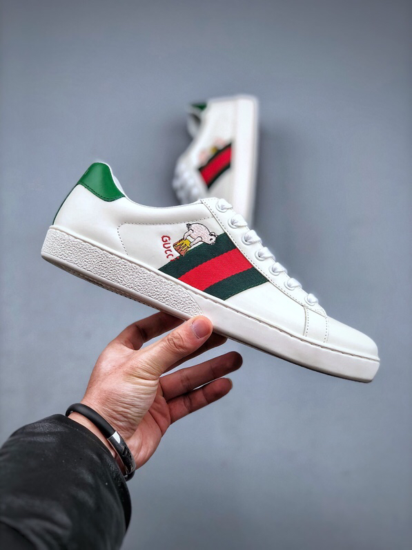 Gucci Bee Web Leather Sneakers Multicolor