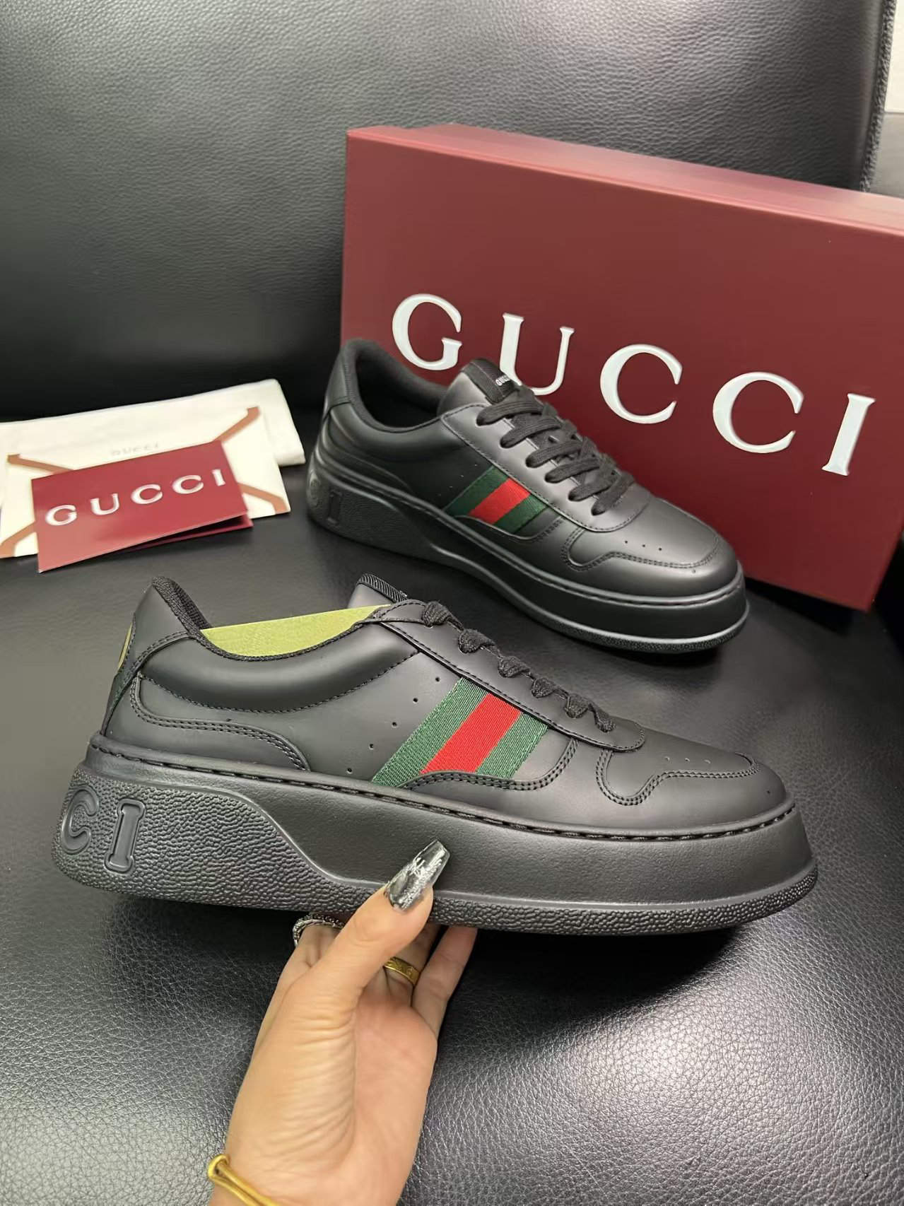 Gucci Web Stripe Sneakers Black