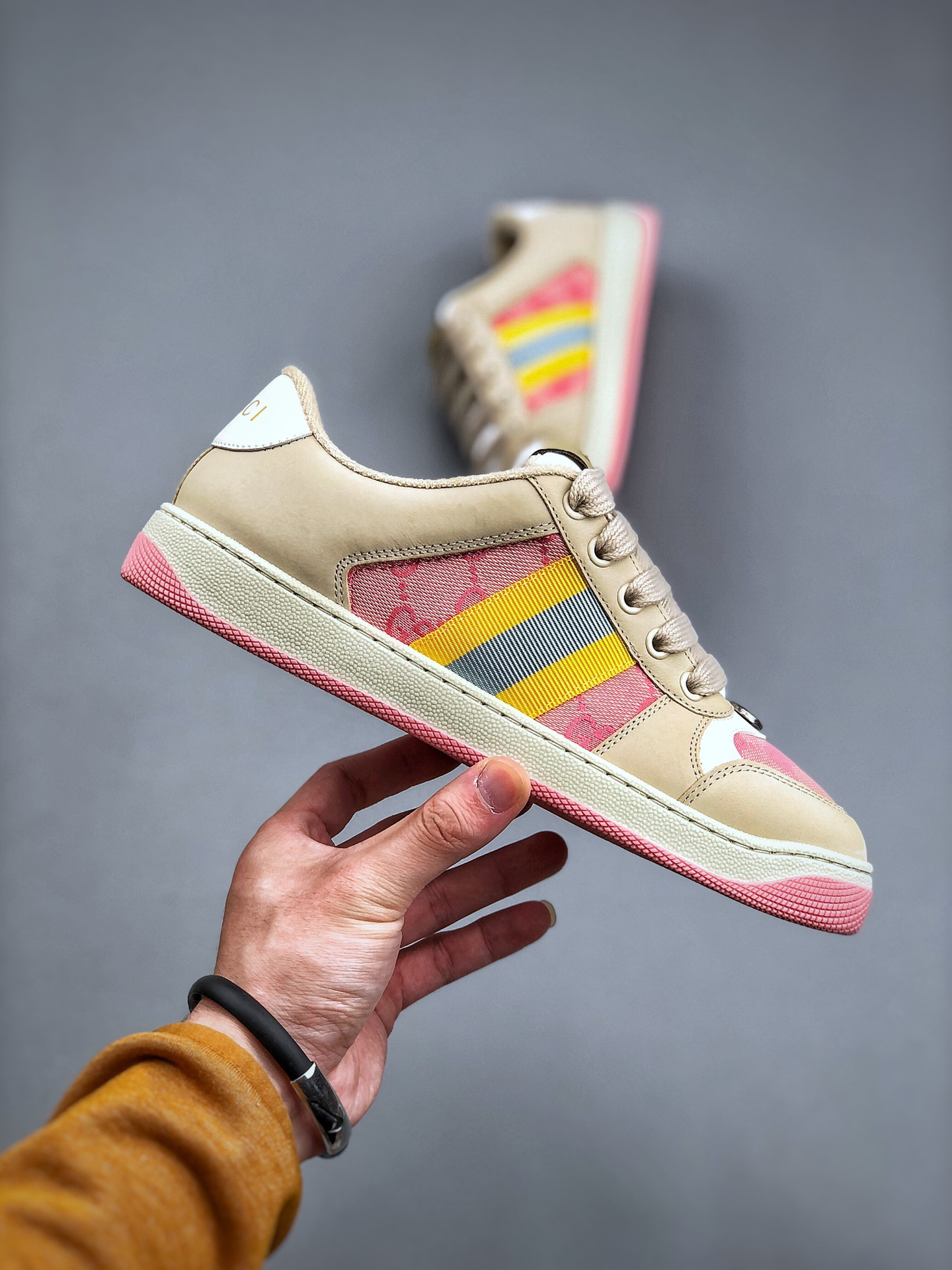 Gucci Screener Distressed Sneakers Multicolor