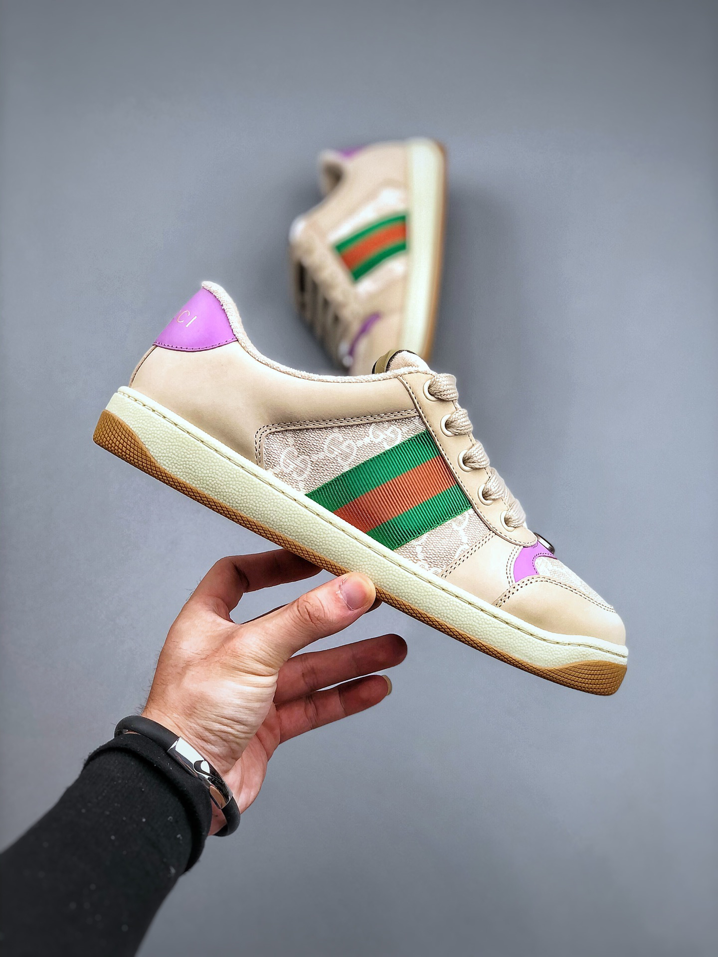 Gucci Distressed Screener Sneaker Multicolor