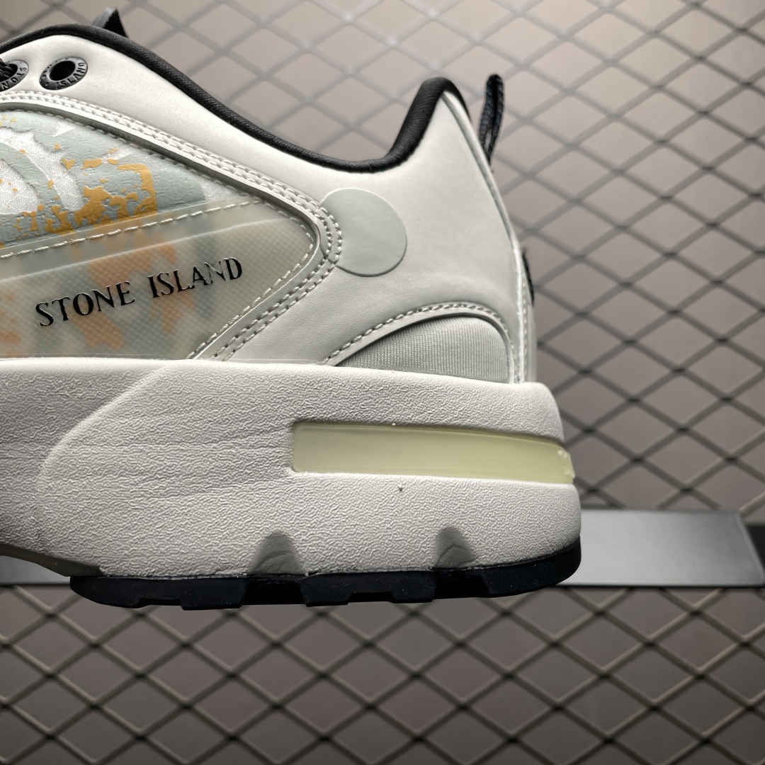 Stone Island Grime Panelled Mesh Outdoor Sneakers White