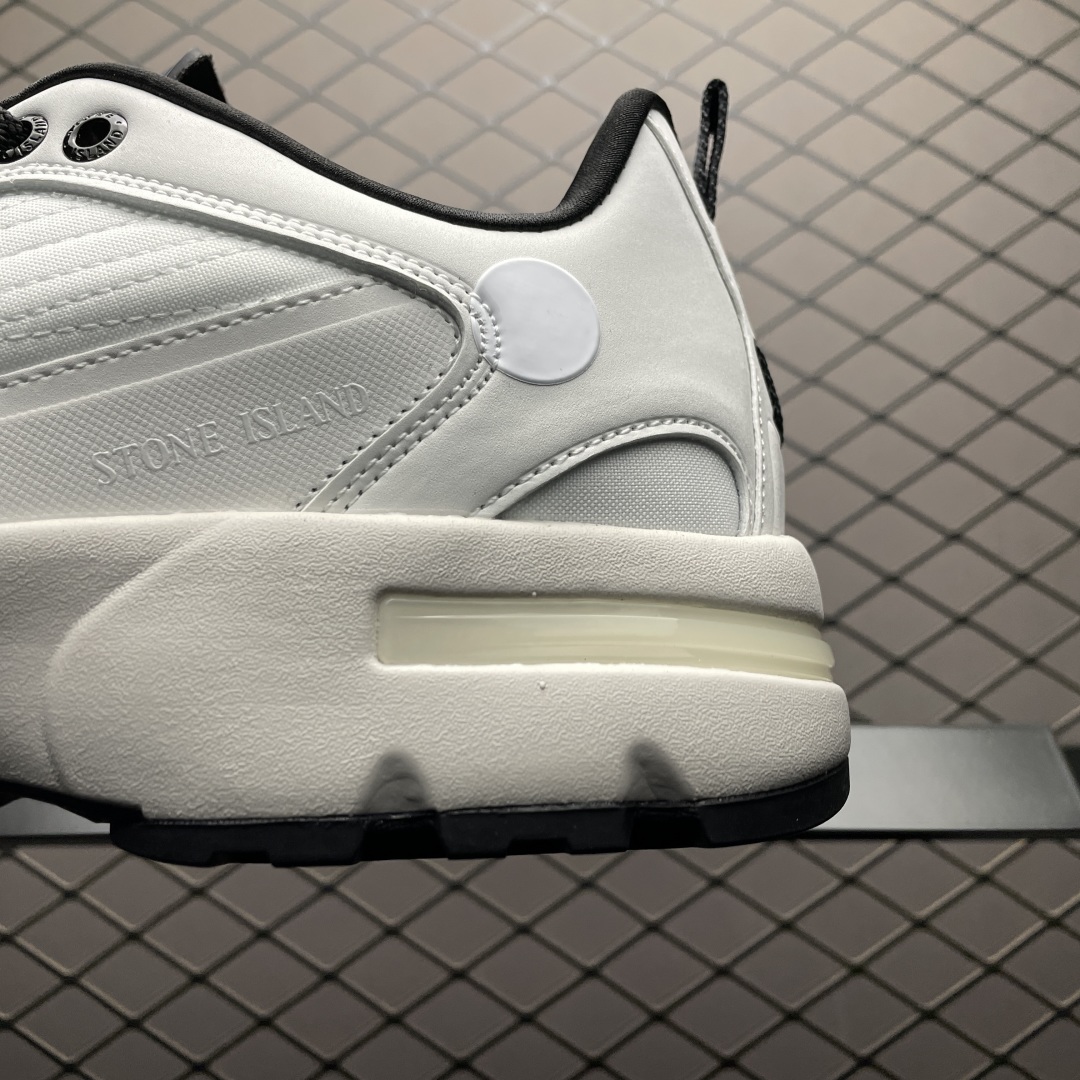 Stone Island Grime Panelled Mesh Sneakers White/Black