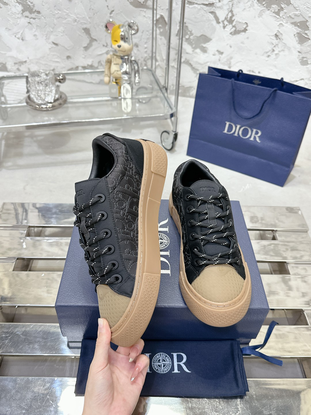 Dior x Stone Island B33 Sneakers Black/Tan