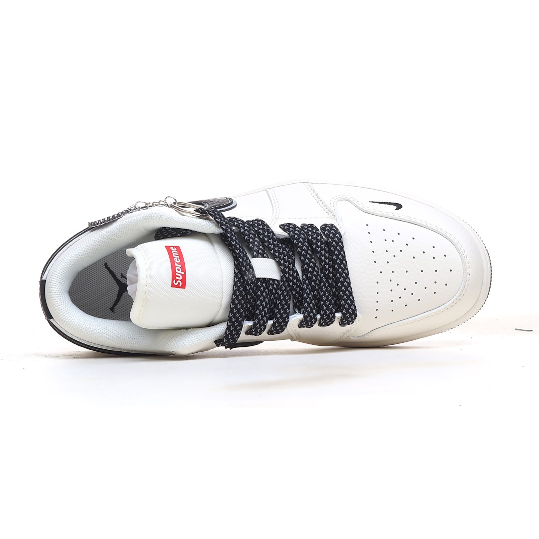 Jordan 1 Low Supreme Collab Sneakers White/Black