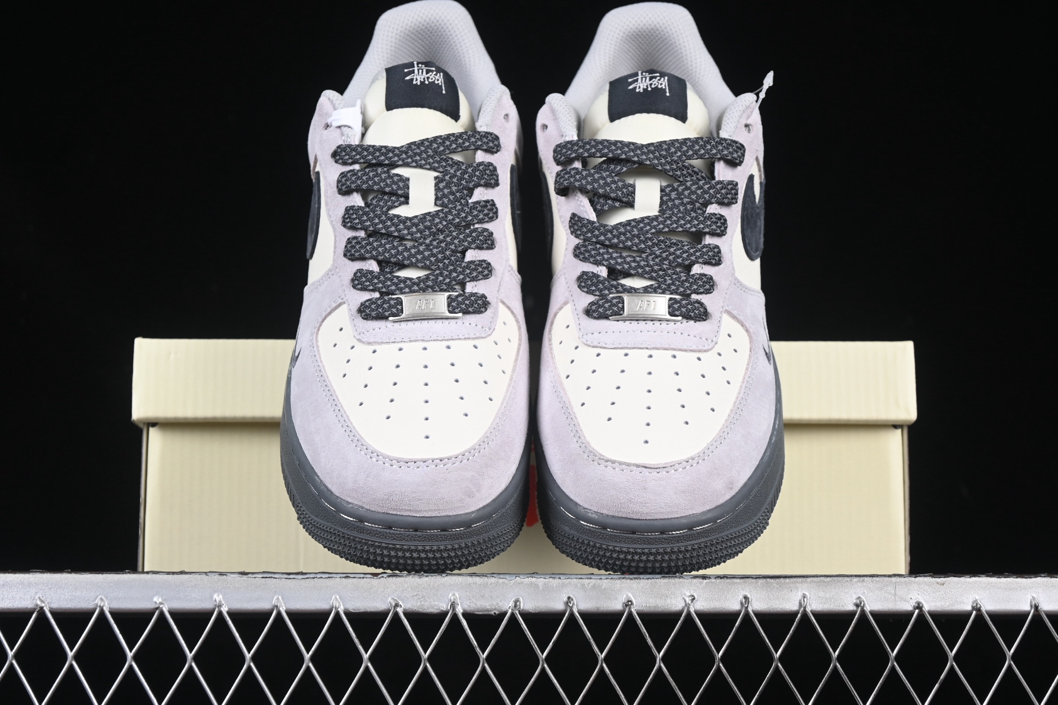 Nike Air Force 1 Low x Stussy Gray Suede Black Sole