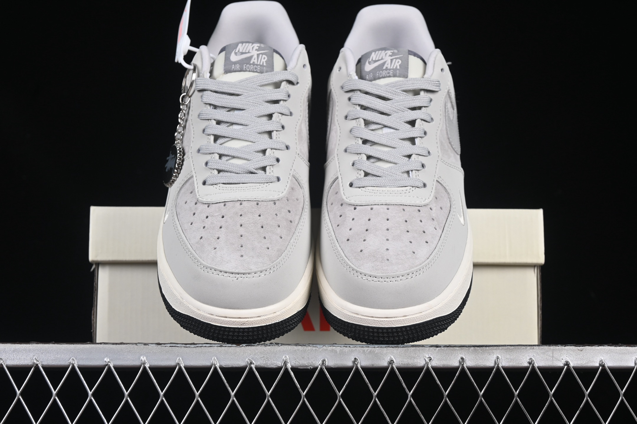 Nike Air Force 1 Low Stussy Grey Suede Sneakers Grey