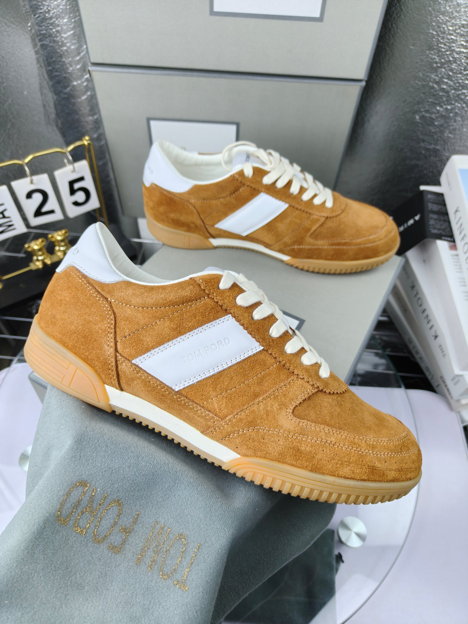 Tom Ford Suede Low-Top Sneakers Brown