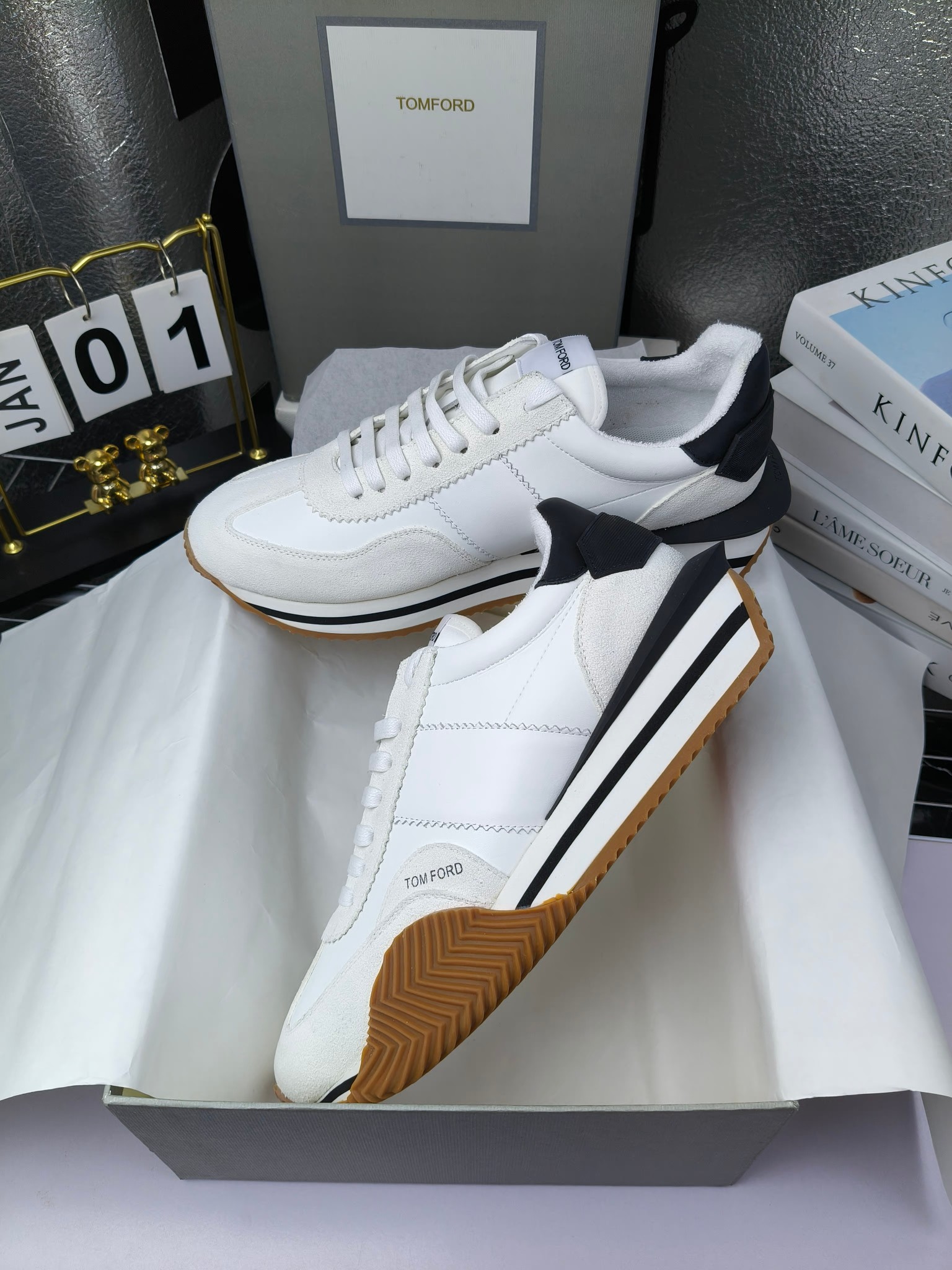 Tom Ford Retro Lift Sneakers White/Black