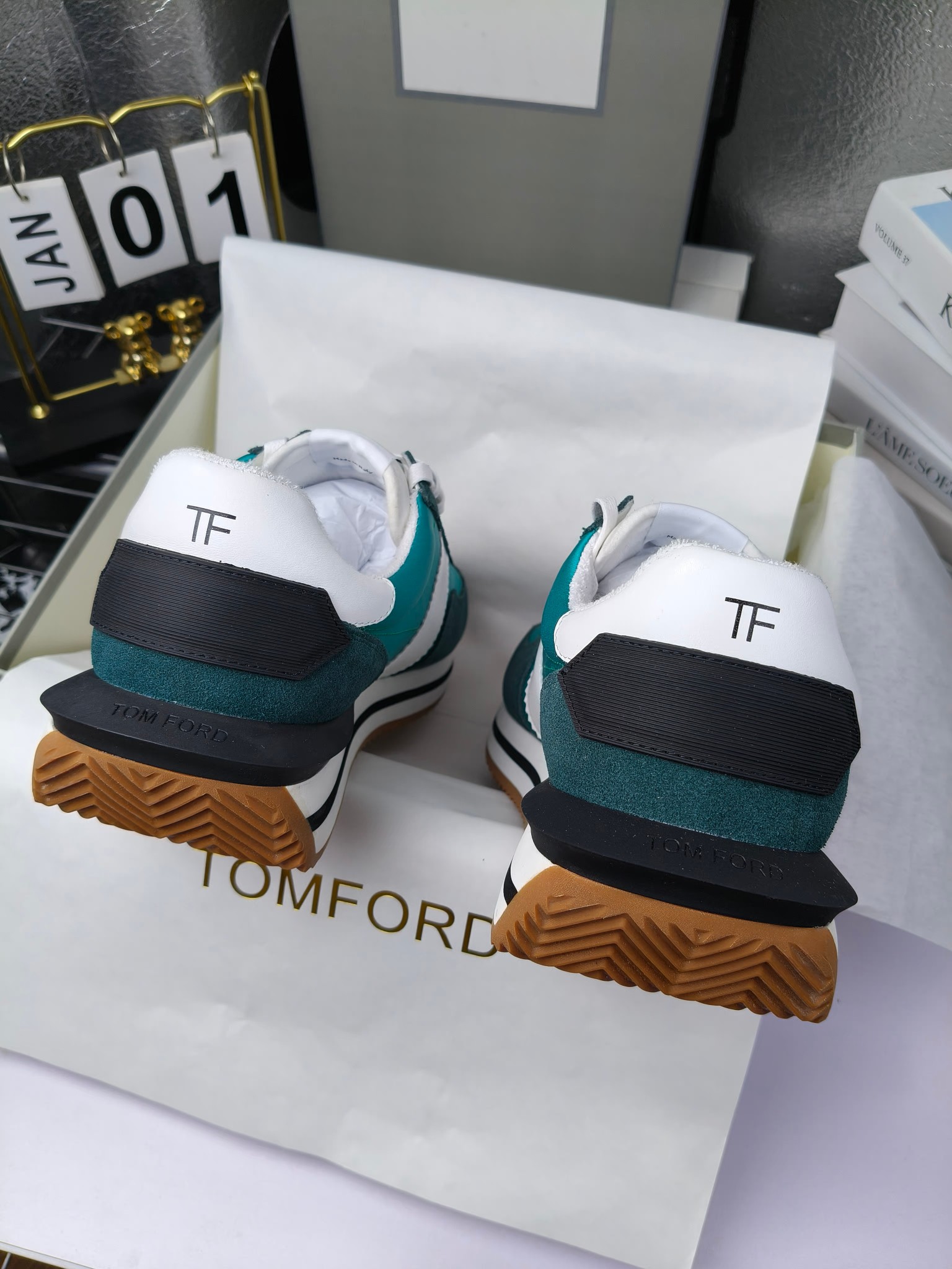 Tom Ford Retro Runner Sneakers Teal