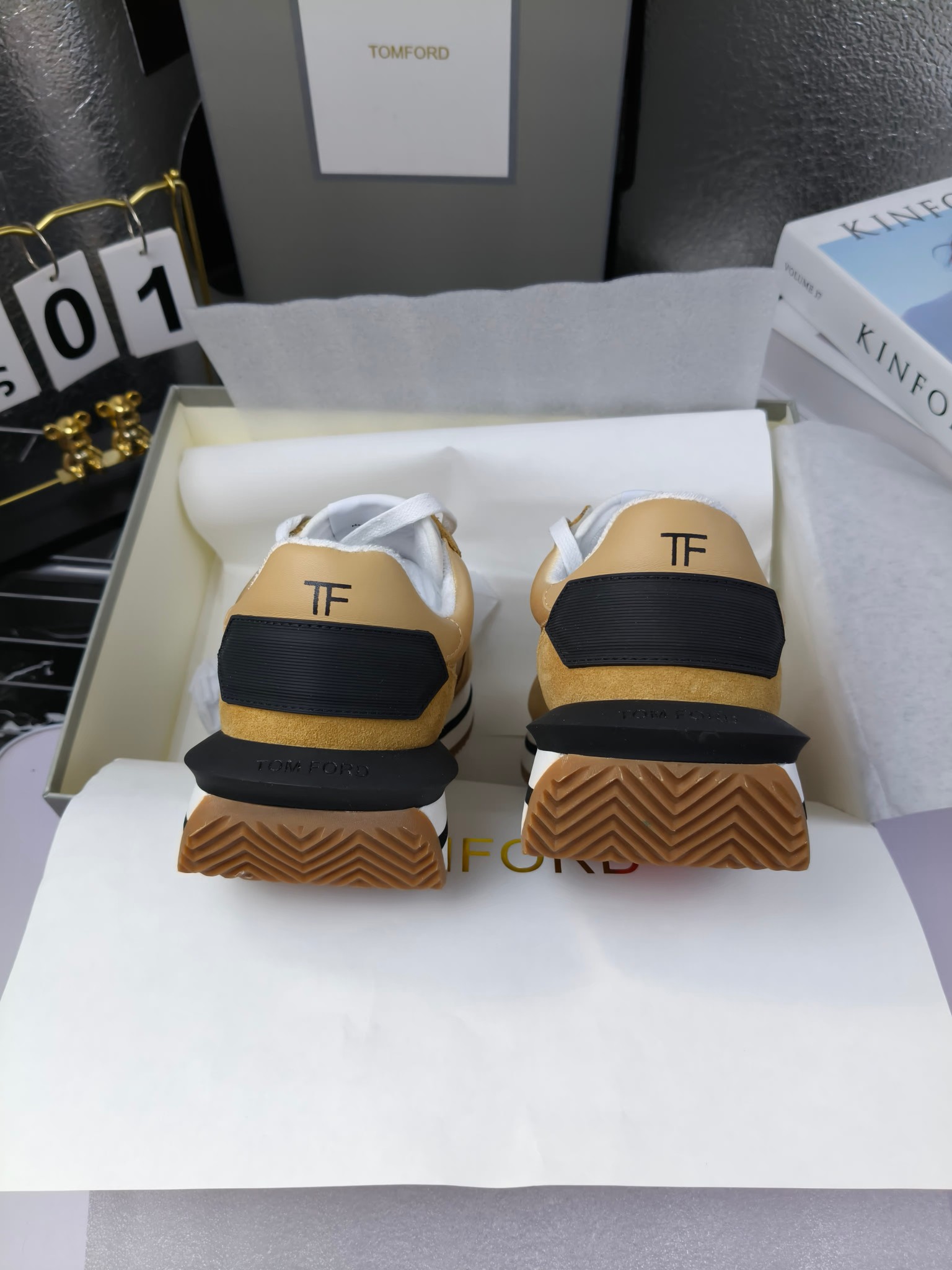 Tom Ford Retro Lift Sneakers Beige