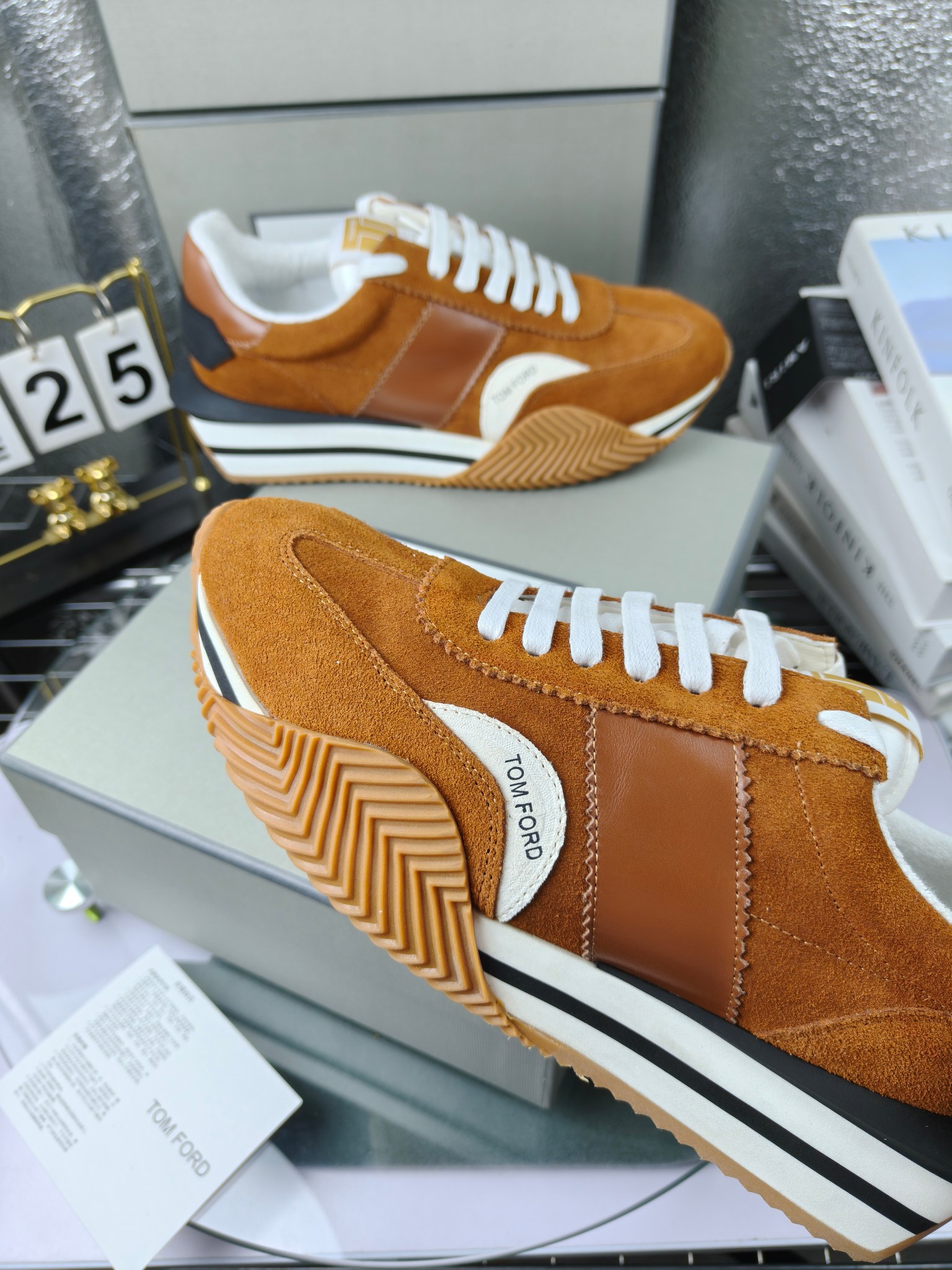 Tom Ford Retro Suede Sneakers Brown