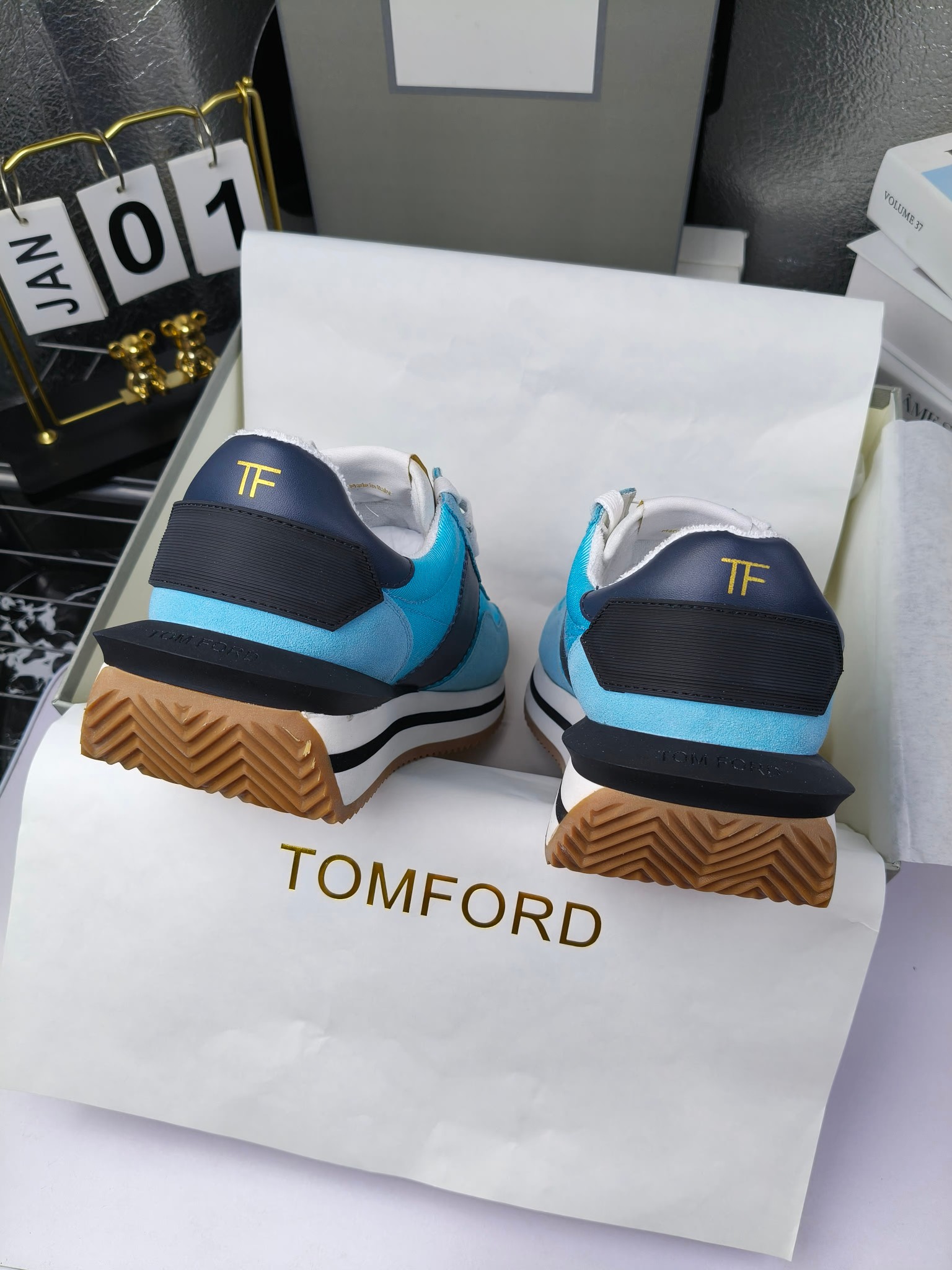 Tom Ford Retro Lift Sneakers Blue