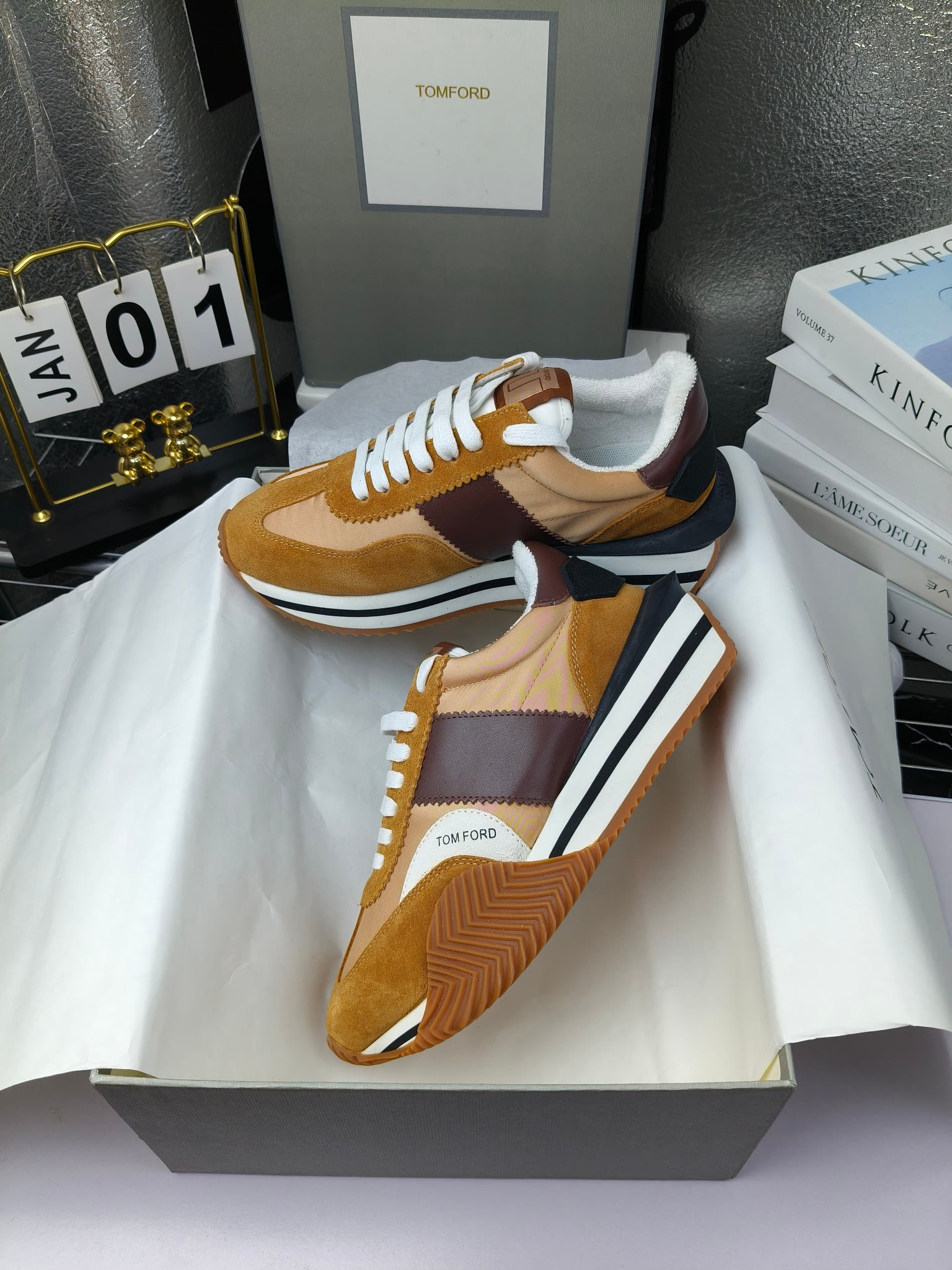 Tom Ford Retro Lift Sneakers Tan
