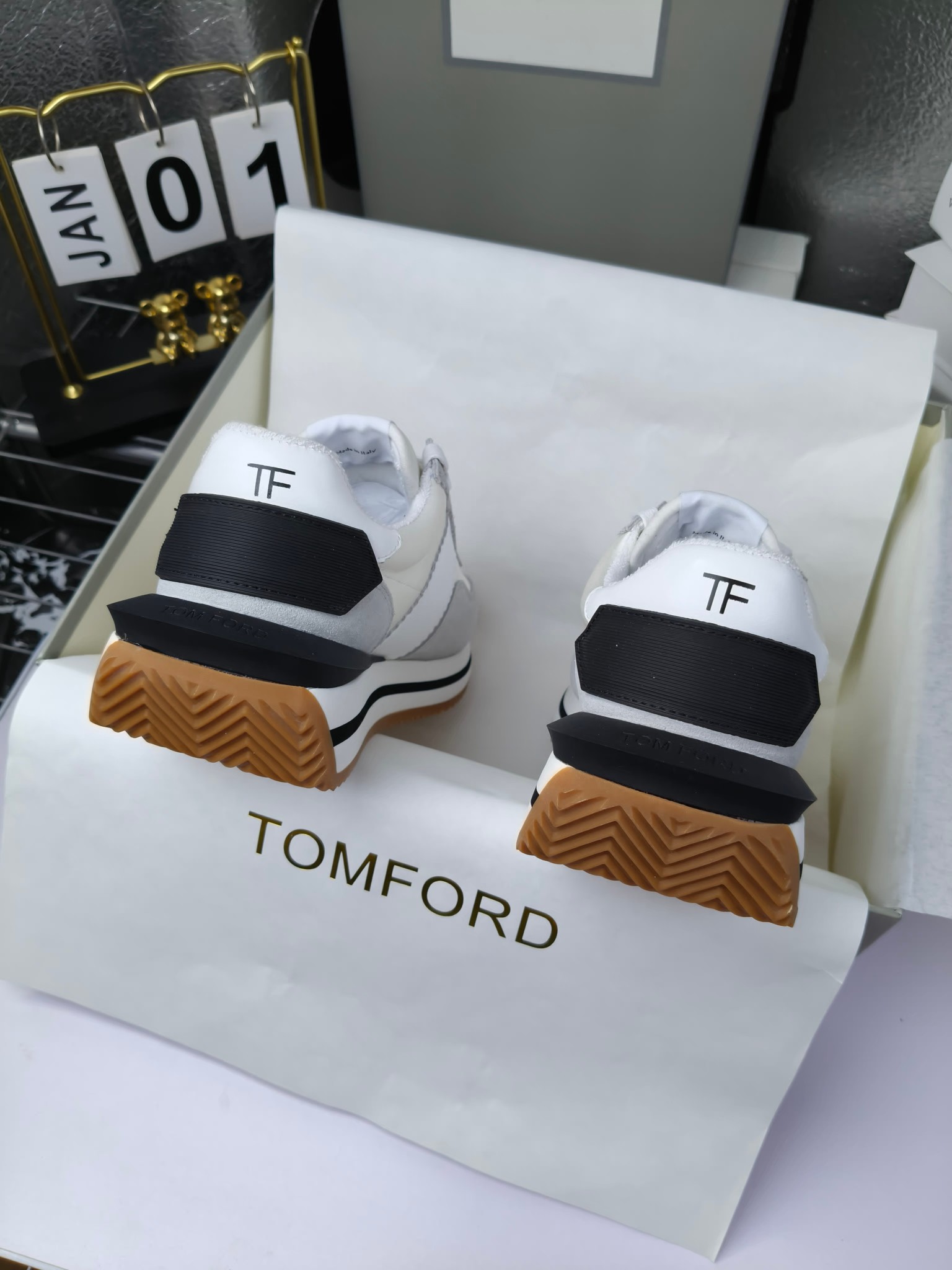 Tom Ford Retro Couple Sneakers White/Gray