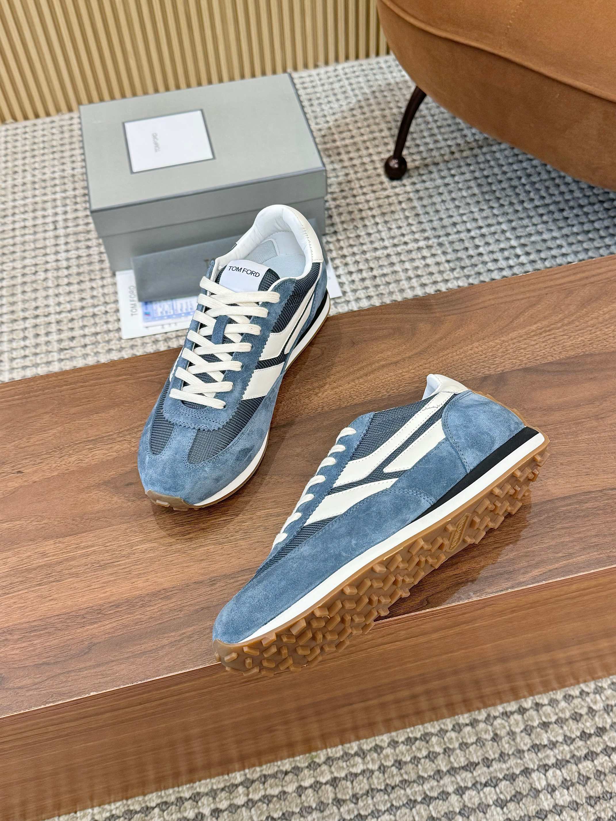 Tom Ford Retro Runner Sneakers Blue