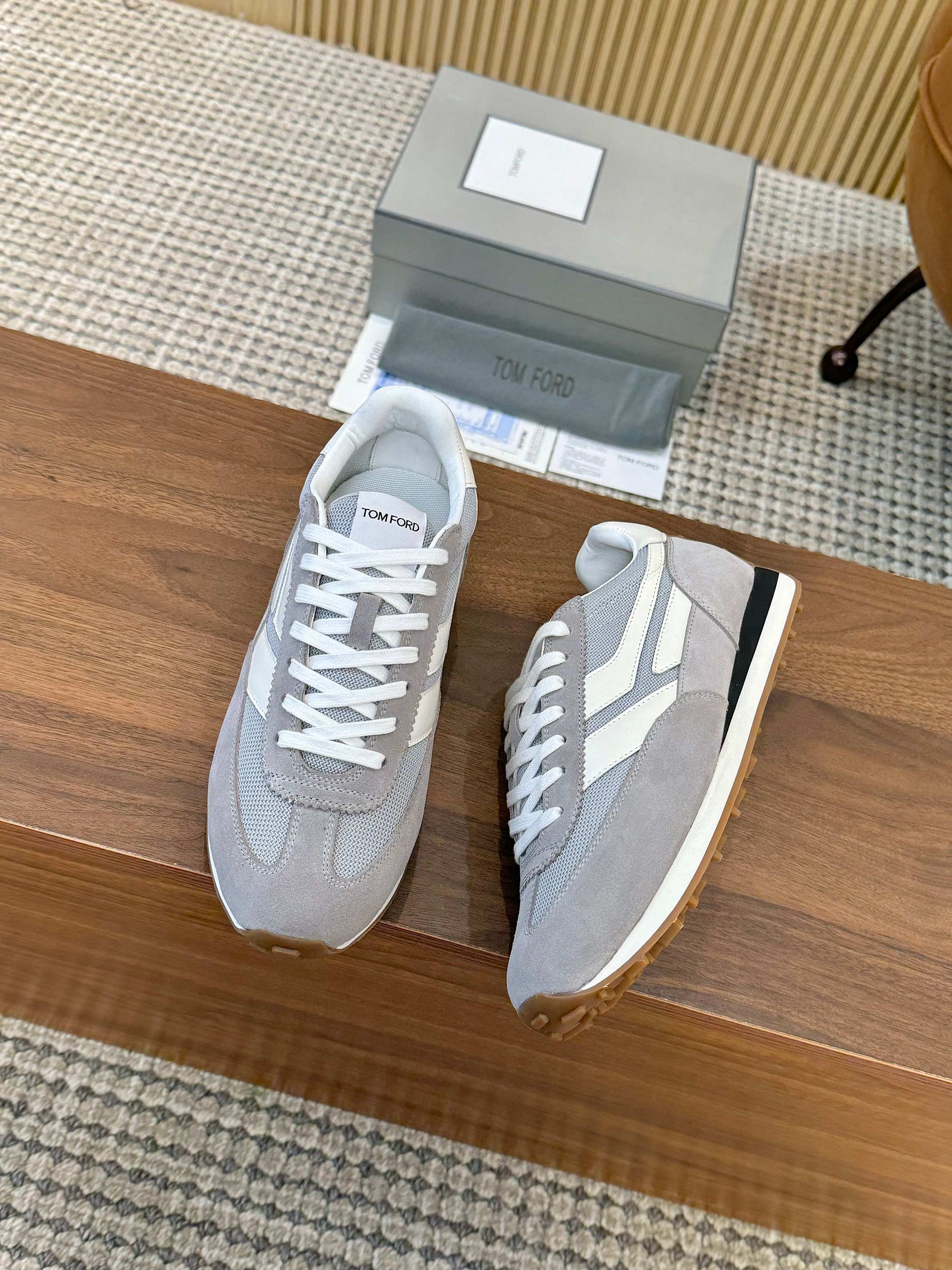 Tom Ford Low-Top Retro Sneakers Grey