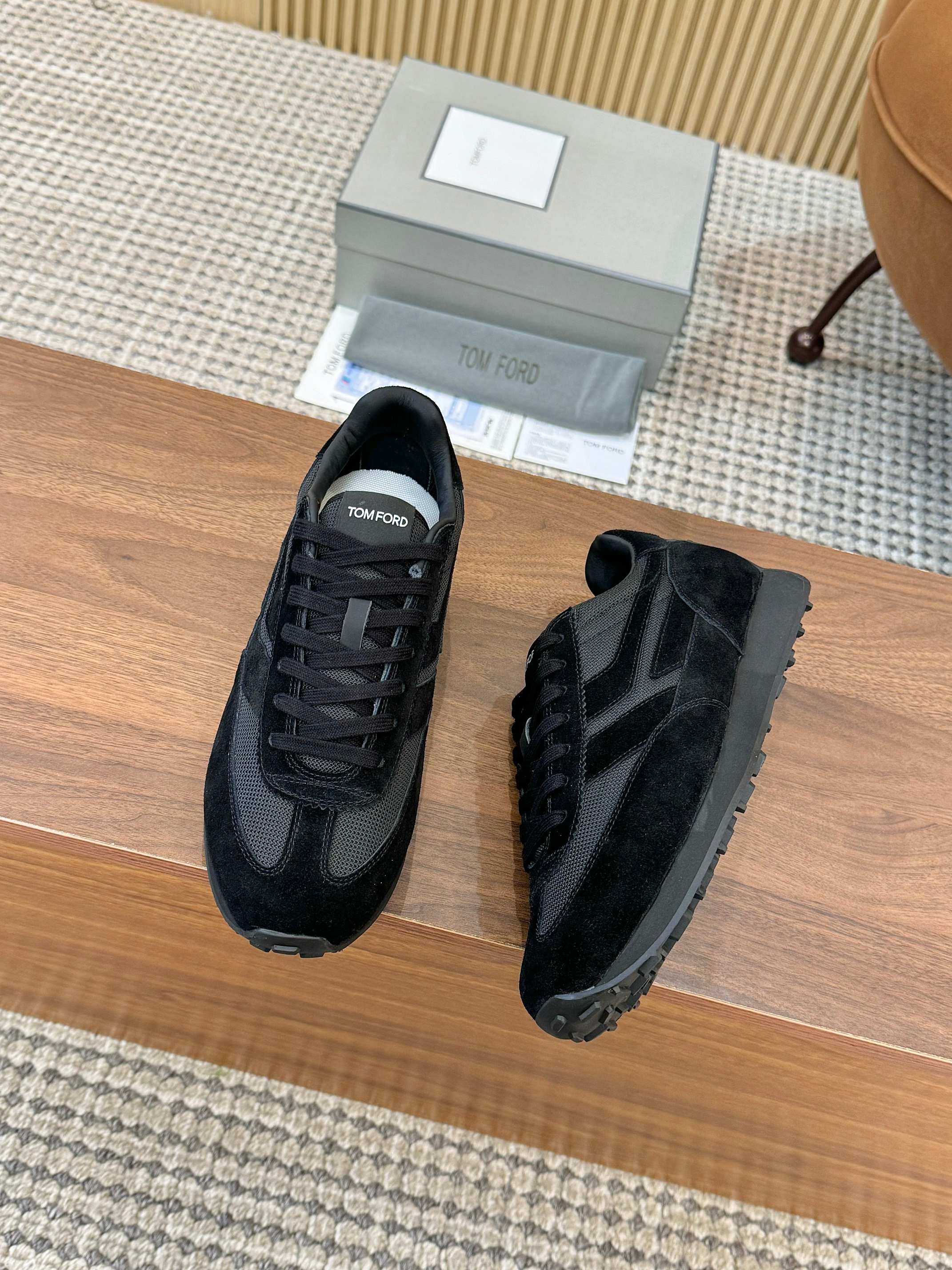Tom Ford Retro Low-Top Sneakers Black