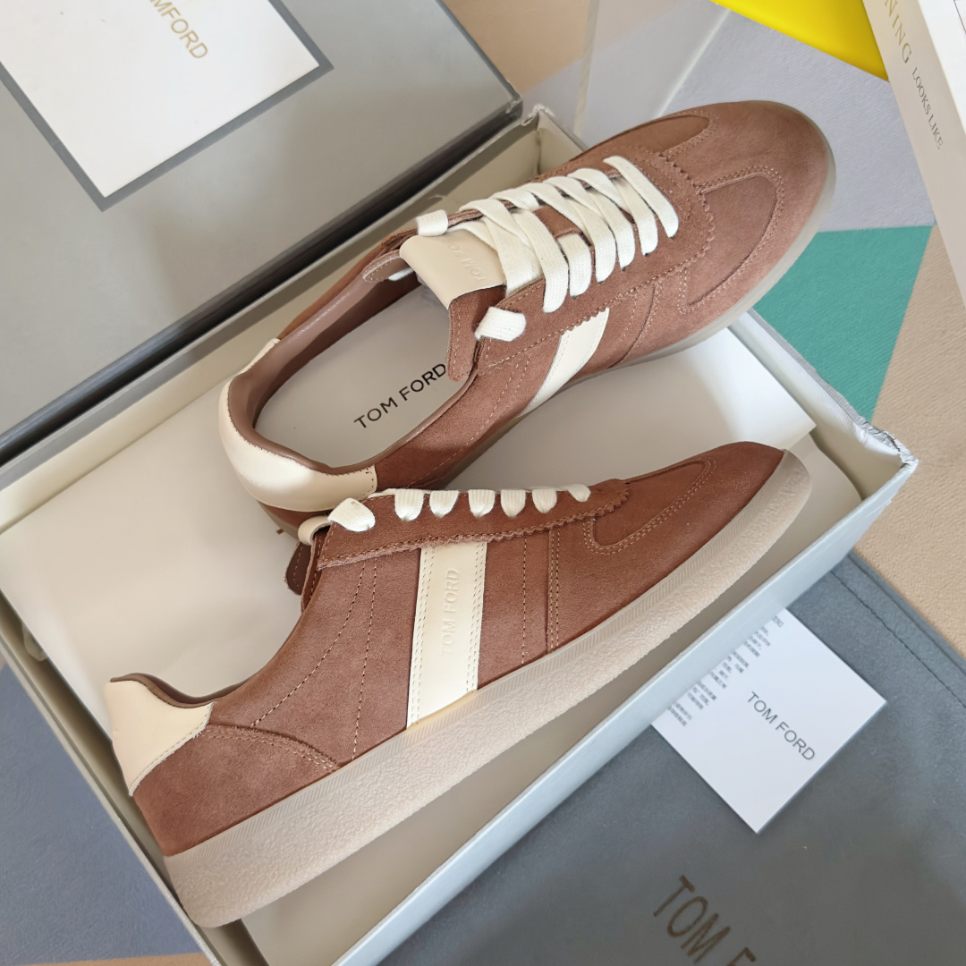 Tom Ford Terence Suede Trainers Brown/White