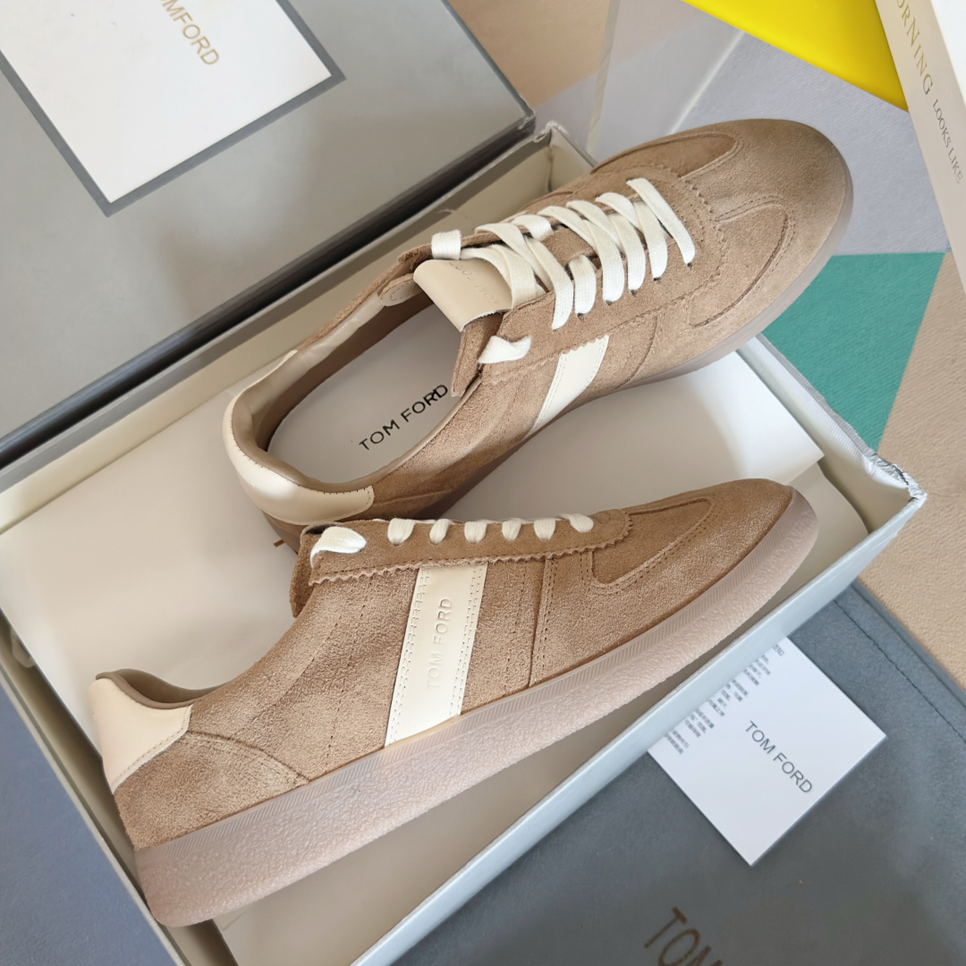 Tom Ford Terence Suede Sneakers Khaki/White