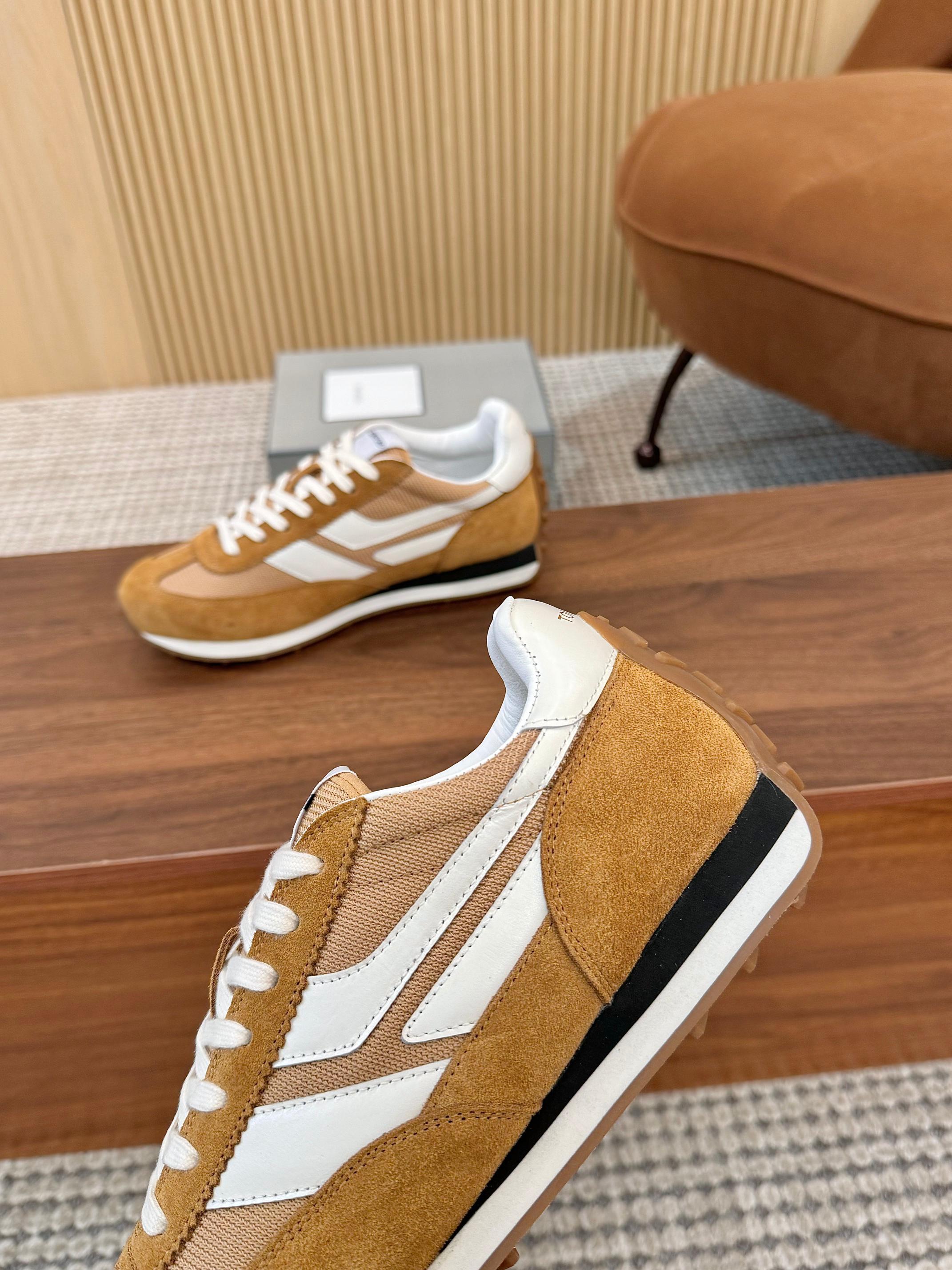 Tom Ford Retro Low-Top Sneakers Tan