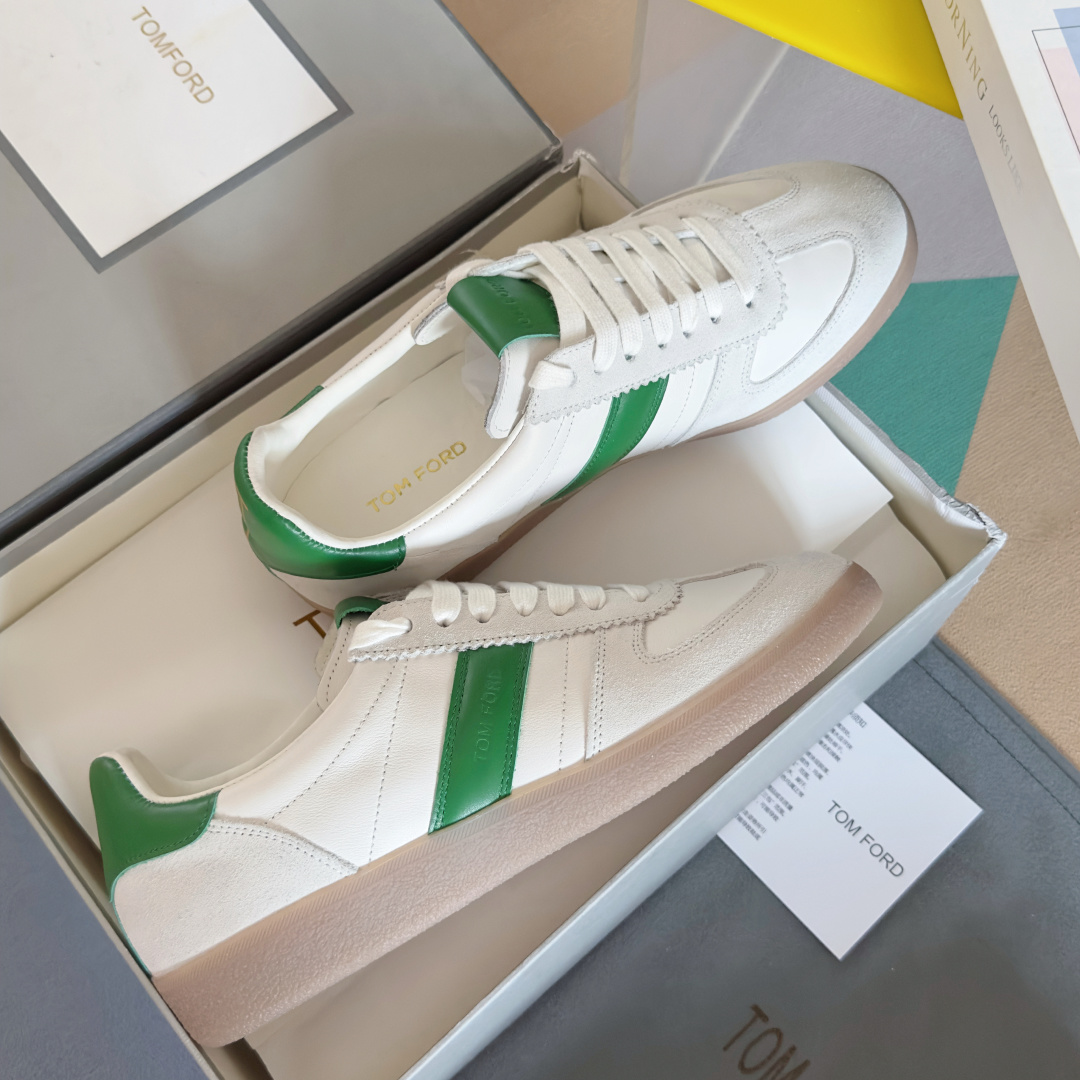 Tom Ford Terence Suede Sneakers White/Green