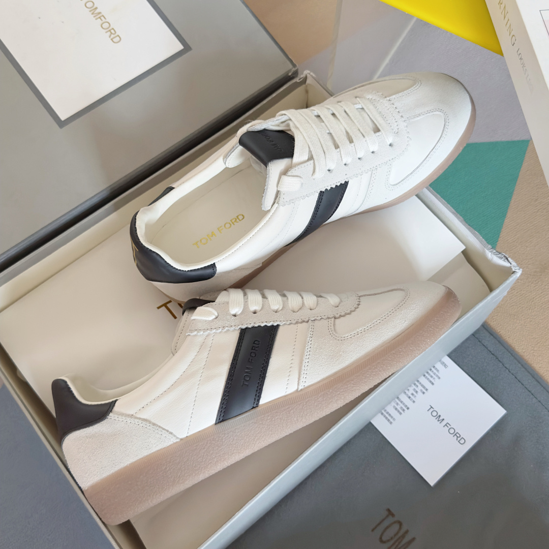 Tom Ford Terence Leather Sneakers White/Black