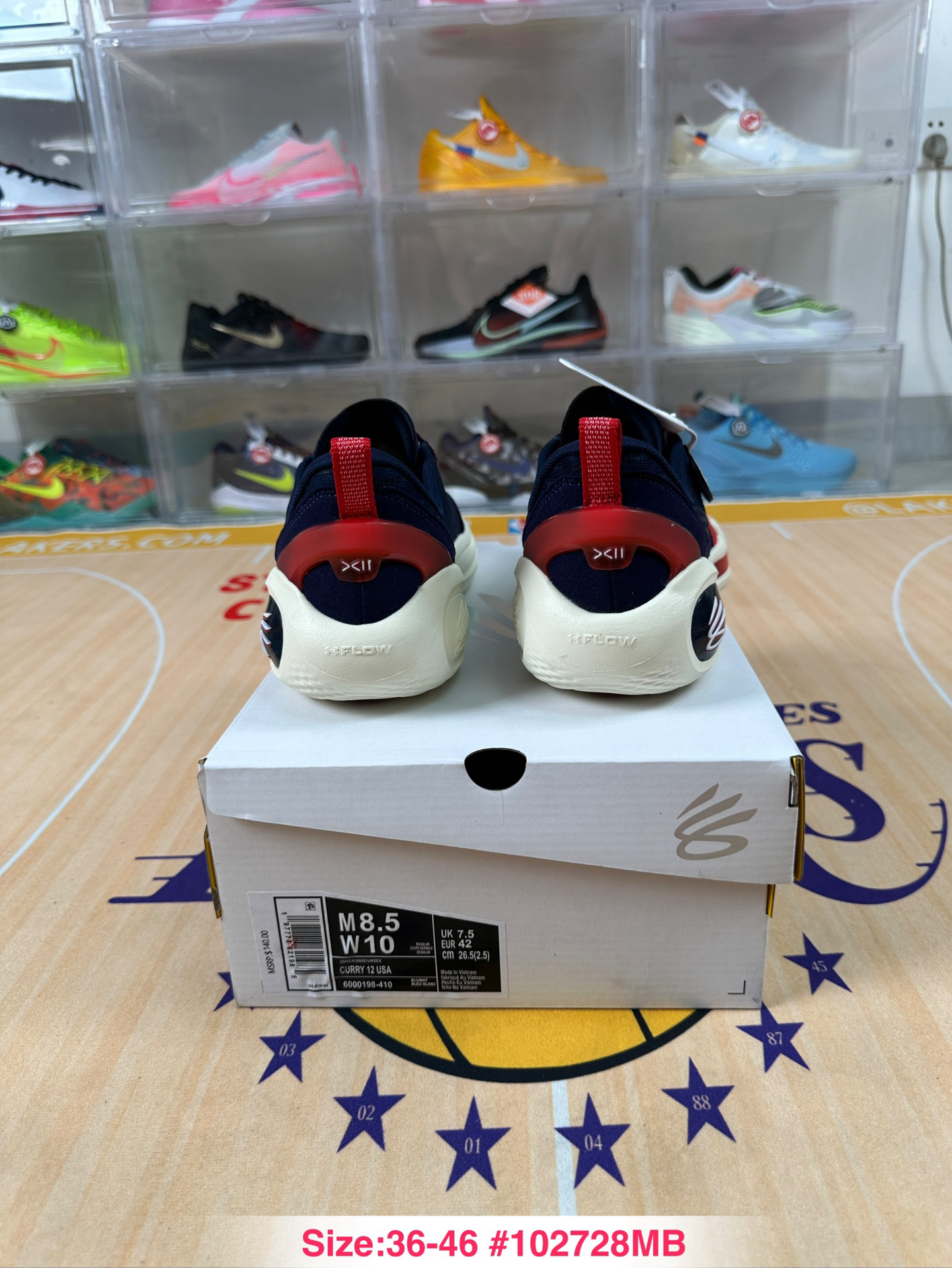 Under Armour Curry 12 Basketball Shoes Navy Red