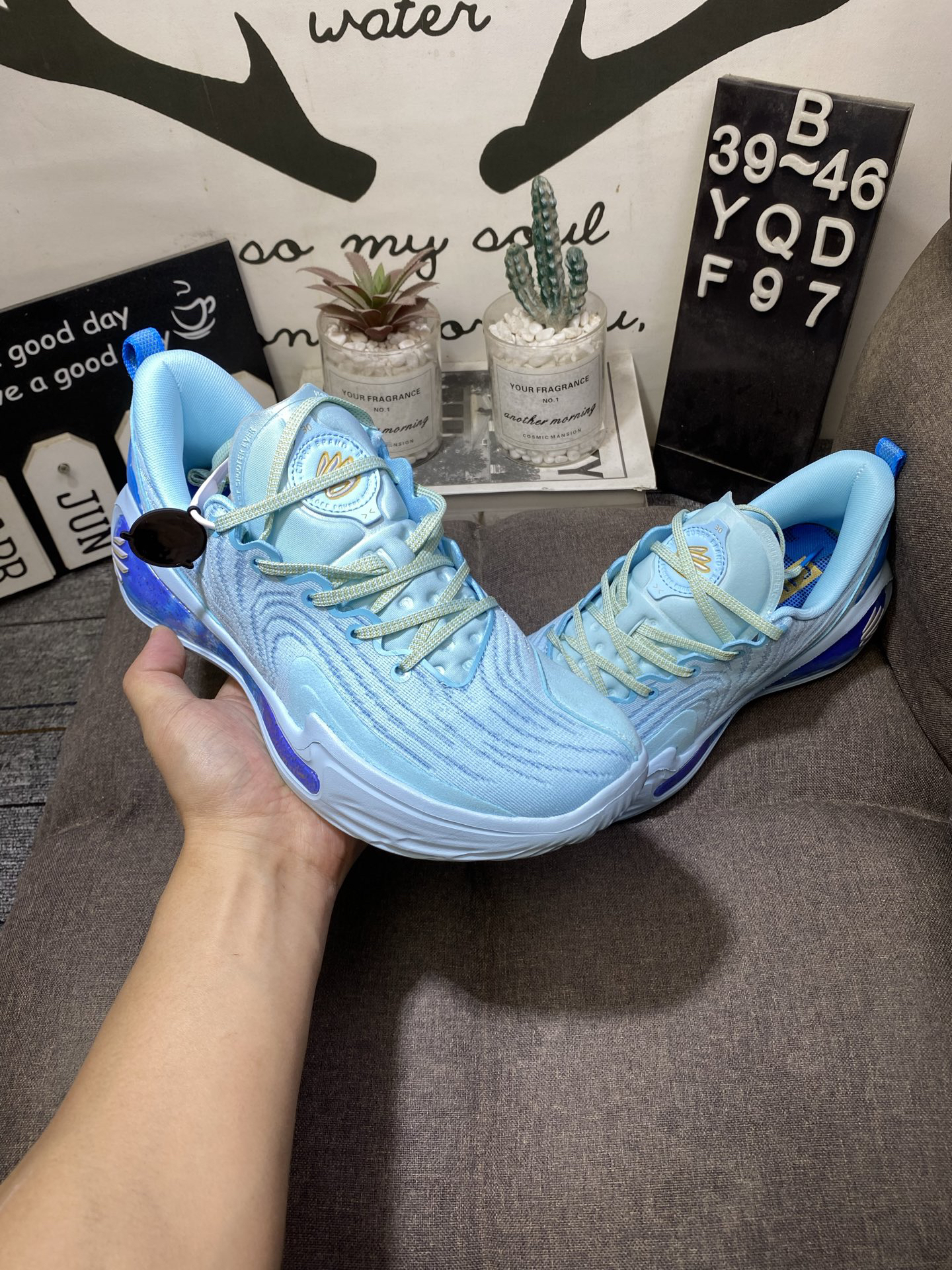 Under Armour Curry 12 HOVR Splash Basketball Shoes Light Blue