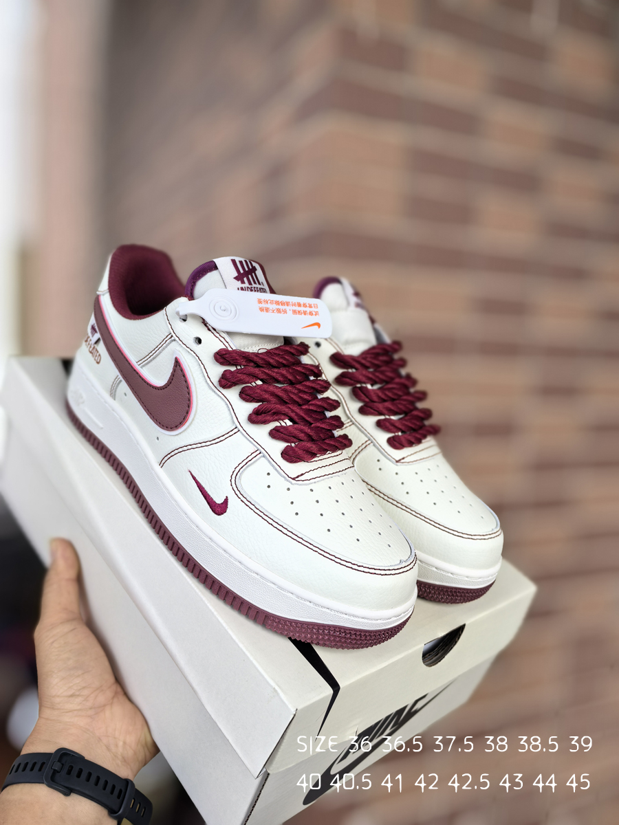 Nike Air Force 1 Low Undefeated Rope Lace Sneakers Burgundy