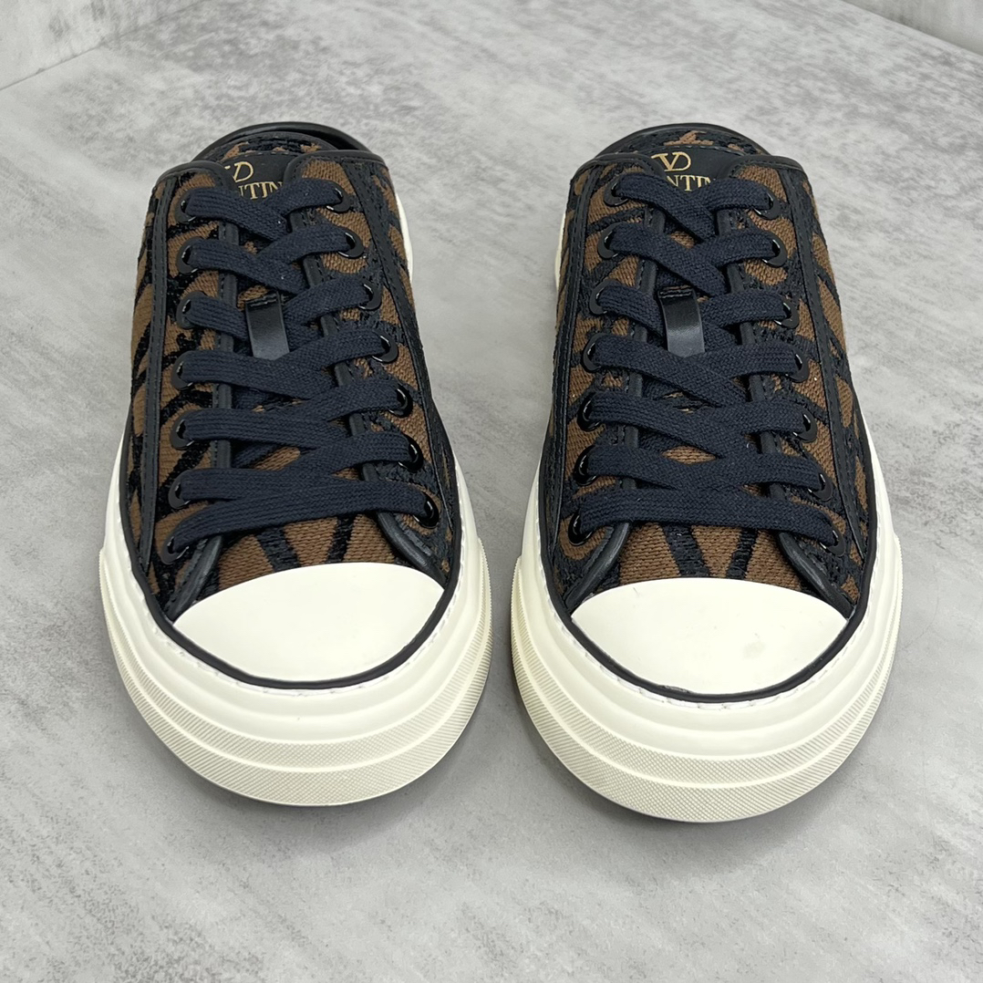 Valentino Garavani V Logo Low-Top Mule Sneakers Brown/Black
