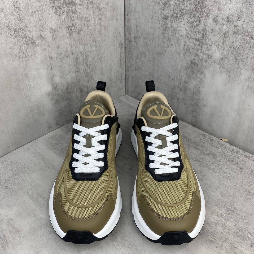 Valentino True Act Mesh Sneakers Khaki